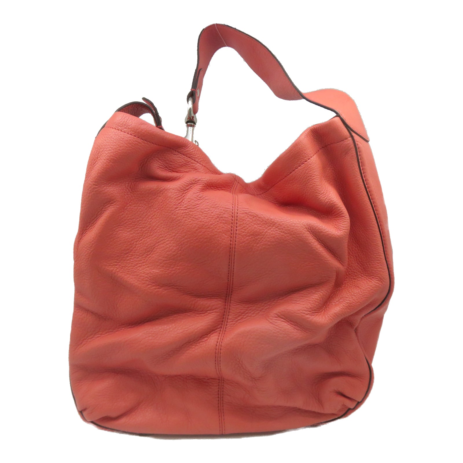 COACH 【激減優惠】牛皮皮革Shoulder Bag銀扣肩背袋粉紅色