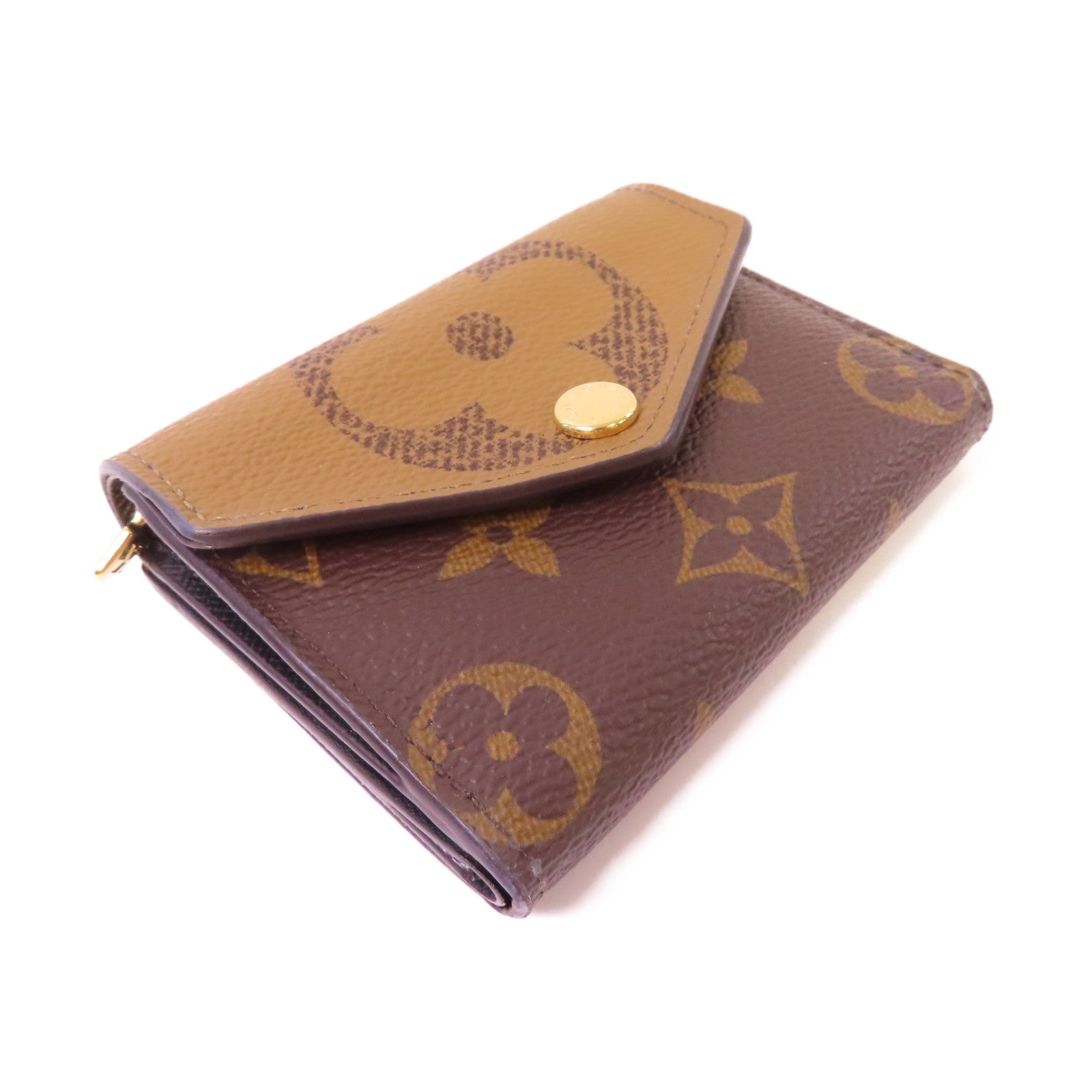 LOUIS VUITTON Monogram Zoe Mini Wallet金扣迷你錢包啡色