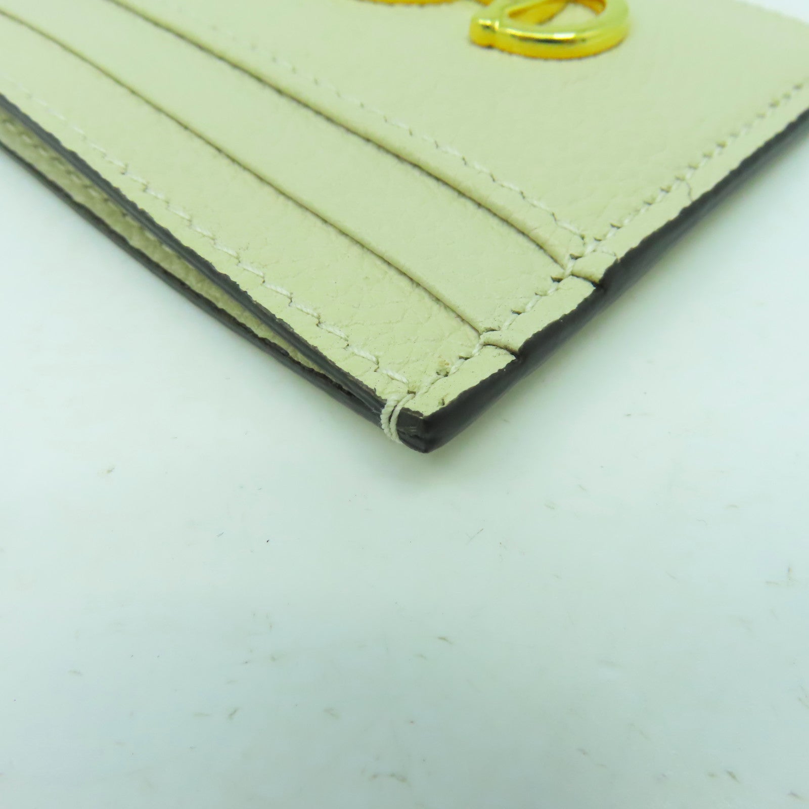 GUCCI 牛皮皮革Card Case金扣/銀扣卡片套米色