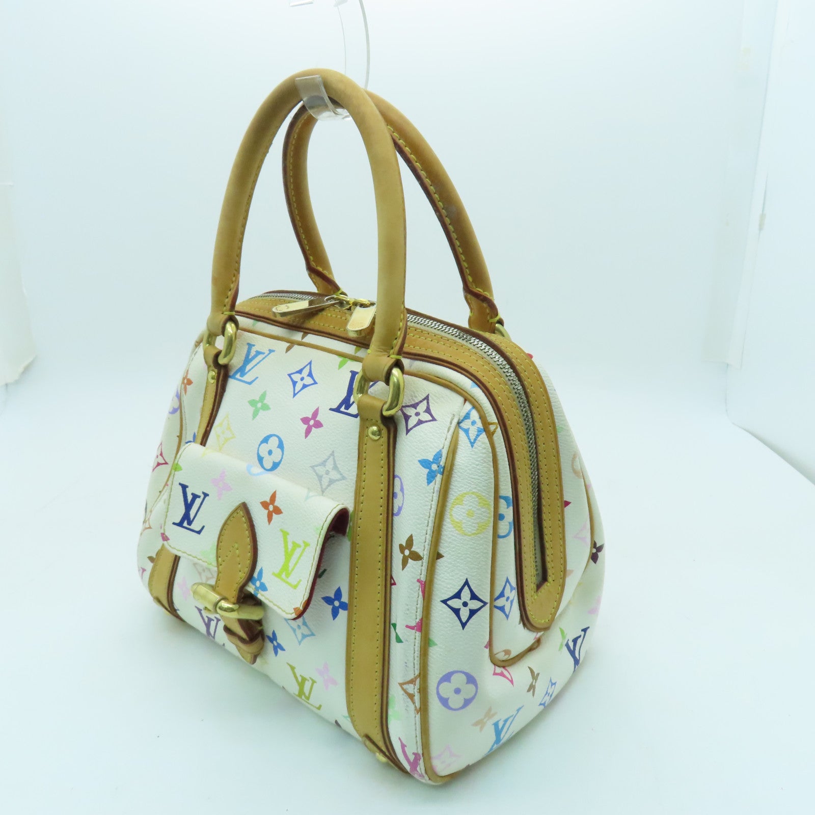 LOUIS VUITTON Monogram Multicolore Priscilla Gold Buckle Bag White/Color