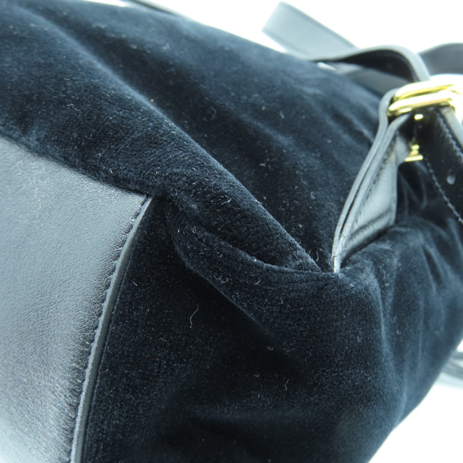 YVES SAINT LAURENT 麂皮皮革Backpack金扣背包黑色