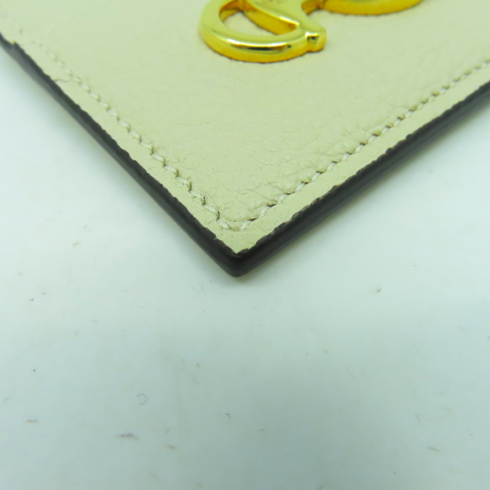 GUCCI 牛皮皮革Card Case金扣/銀扣卡片套米色