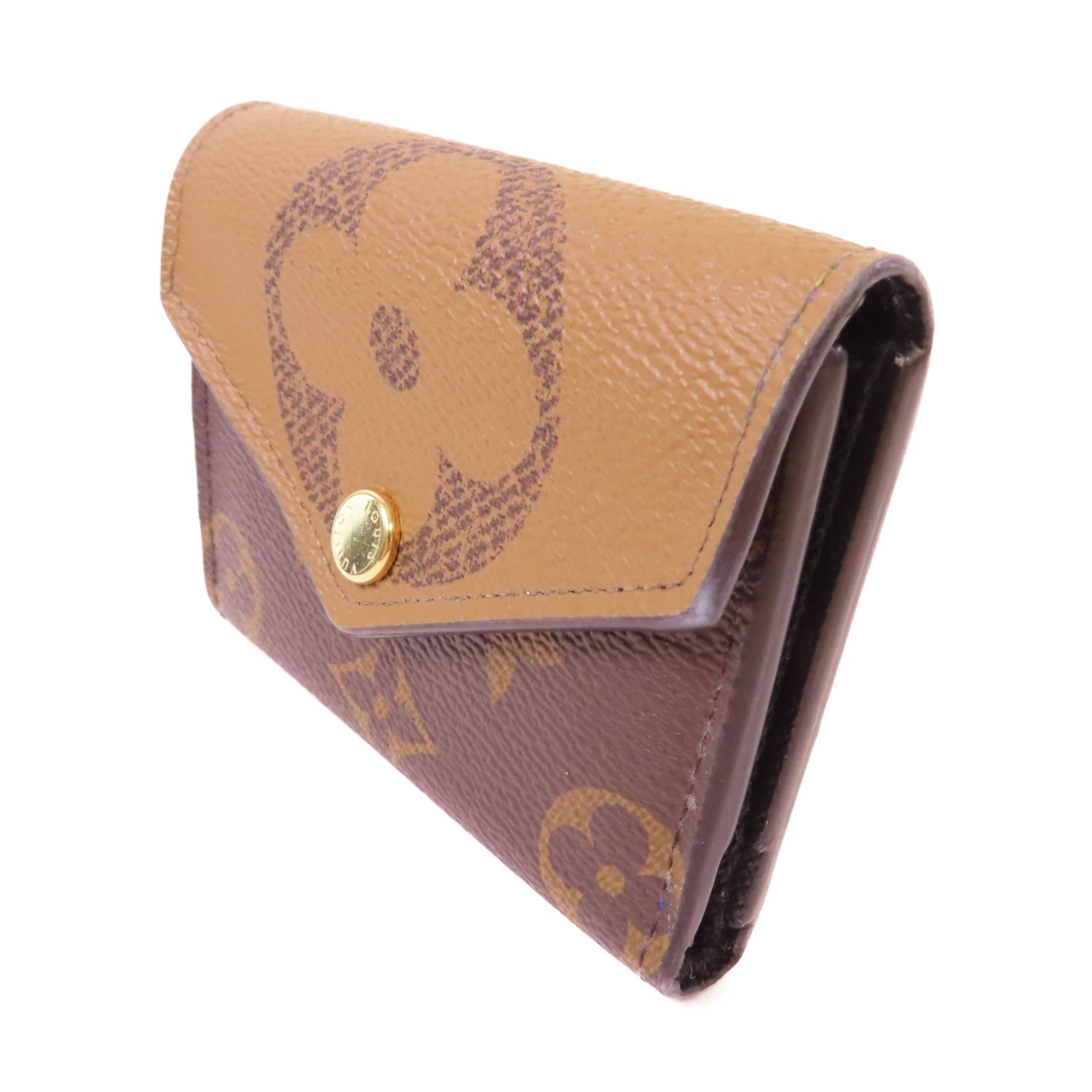 LOUIS VUITTON Monogram Zoe Mini Wallet金扣迷你錢包啡色