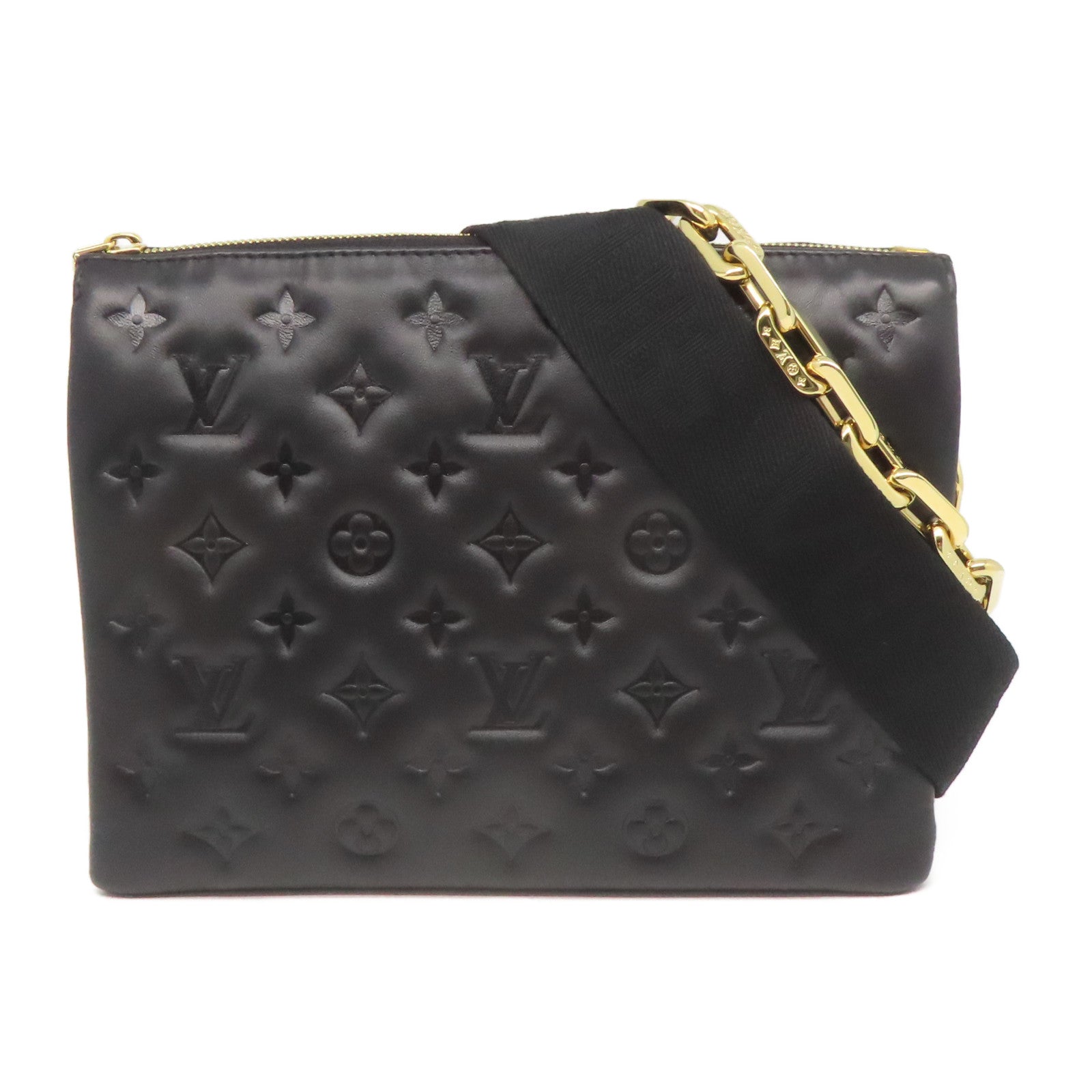 LOUIS VUITTON Monogram Empreinte Coussin PM金扣肩背袋黑色