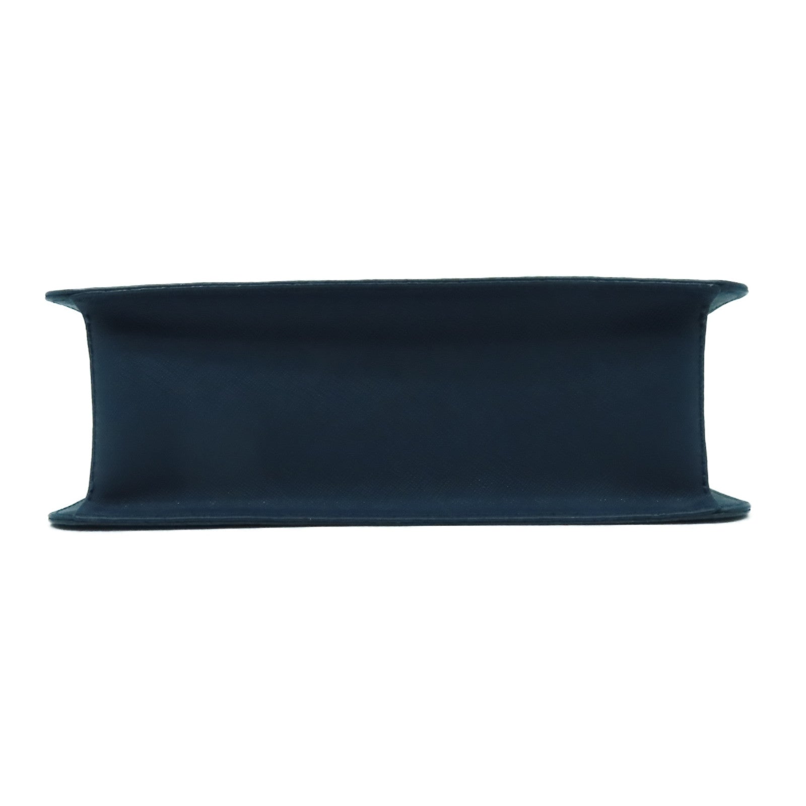 agnes b. 牛皮皮革Shoulder Bag銀扣手挽肩背兩用袋藍色
