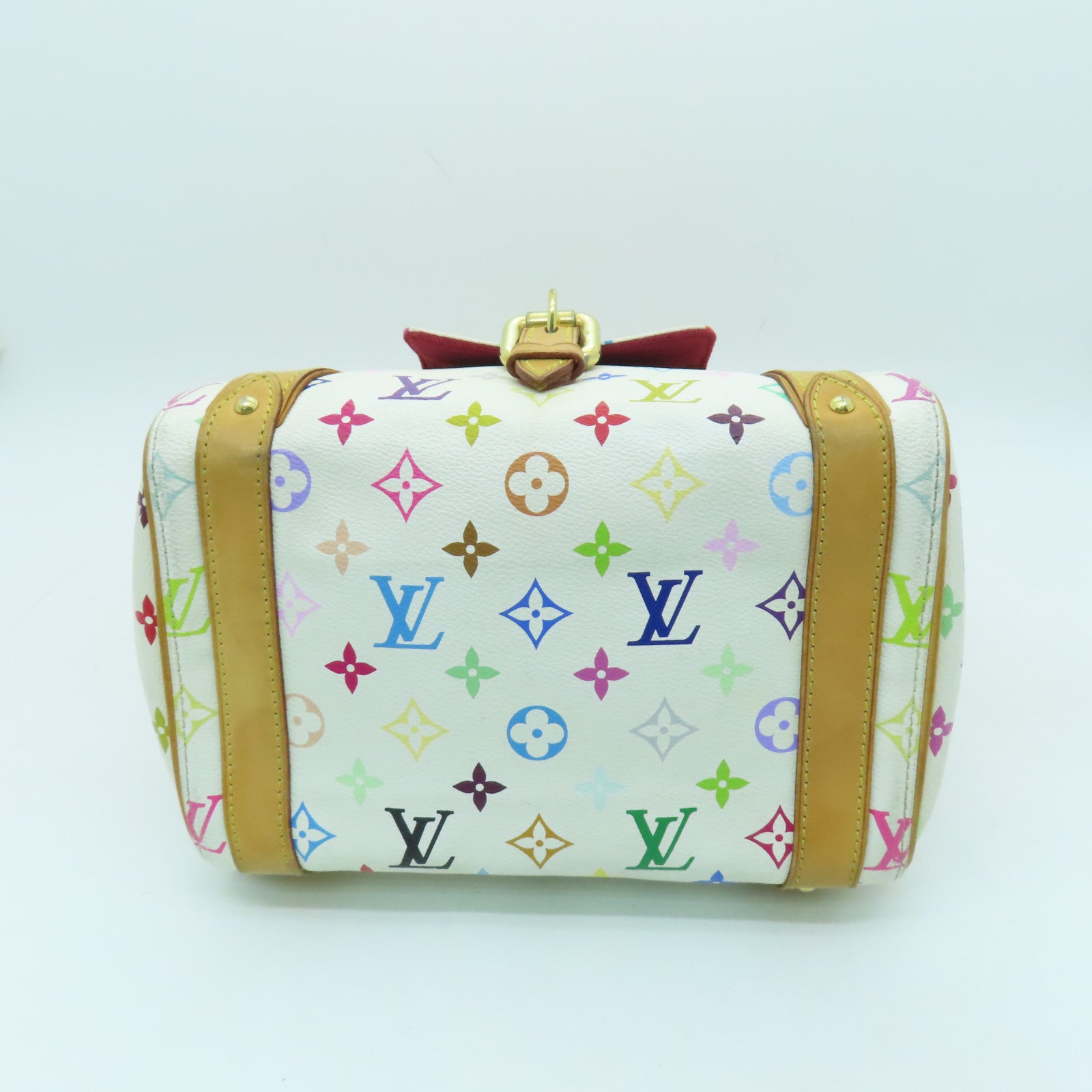 LOUIS VUITTON Monogram Multicolore Priscilla Gold Buckle Bag White/Color