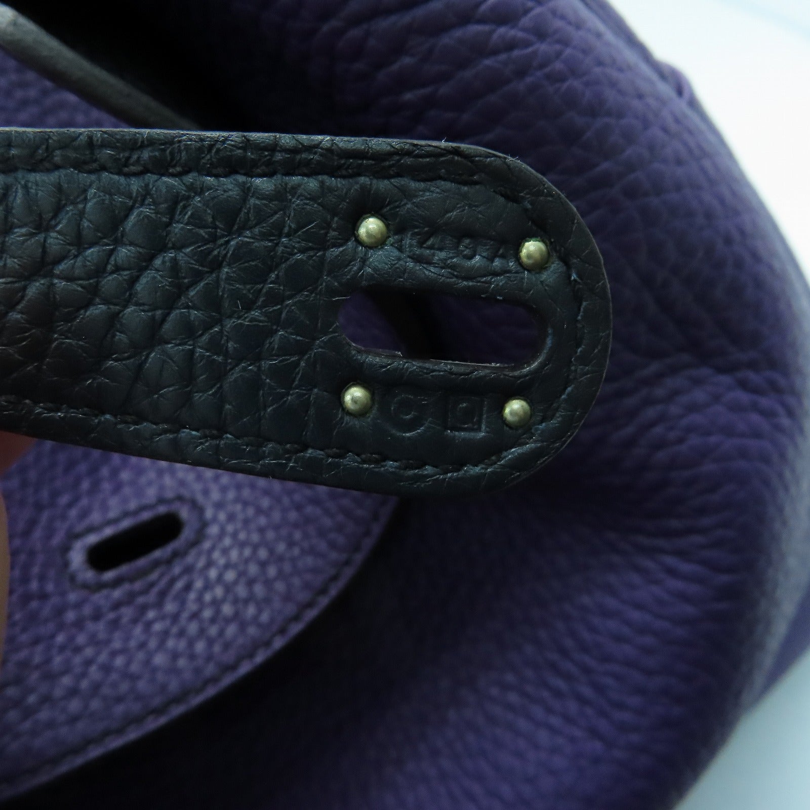 HERMES Clemence皮革Lindy 34銀扣手挽肩背袋Ultraviolet紫色