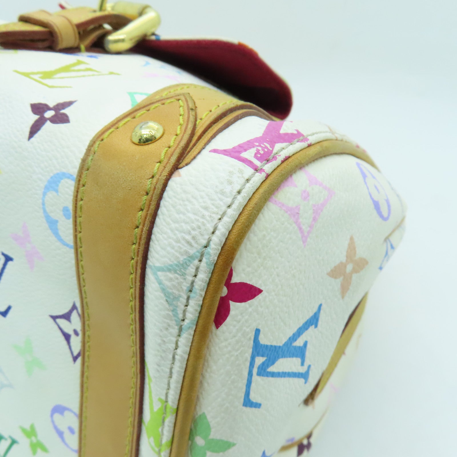 LOUIS VUITTON Monogram Multicolore Priscilla Gold Buckle Bag White/Color