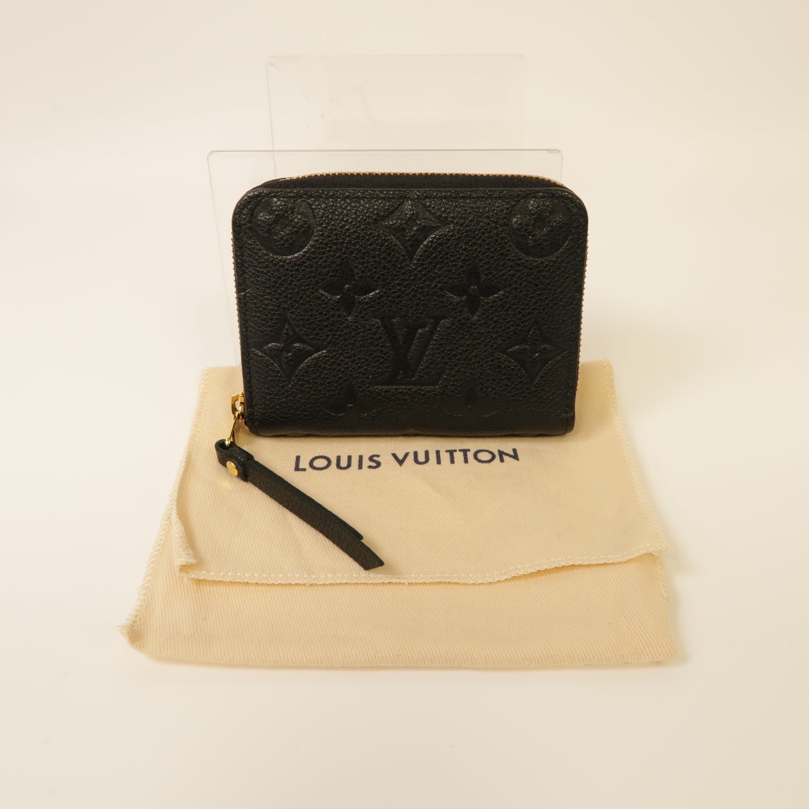 LOUIS VUITTON Monogram Empreinte Zippy Coin Purse金扣零錢包黑色