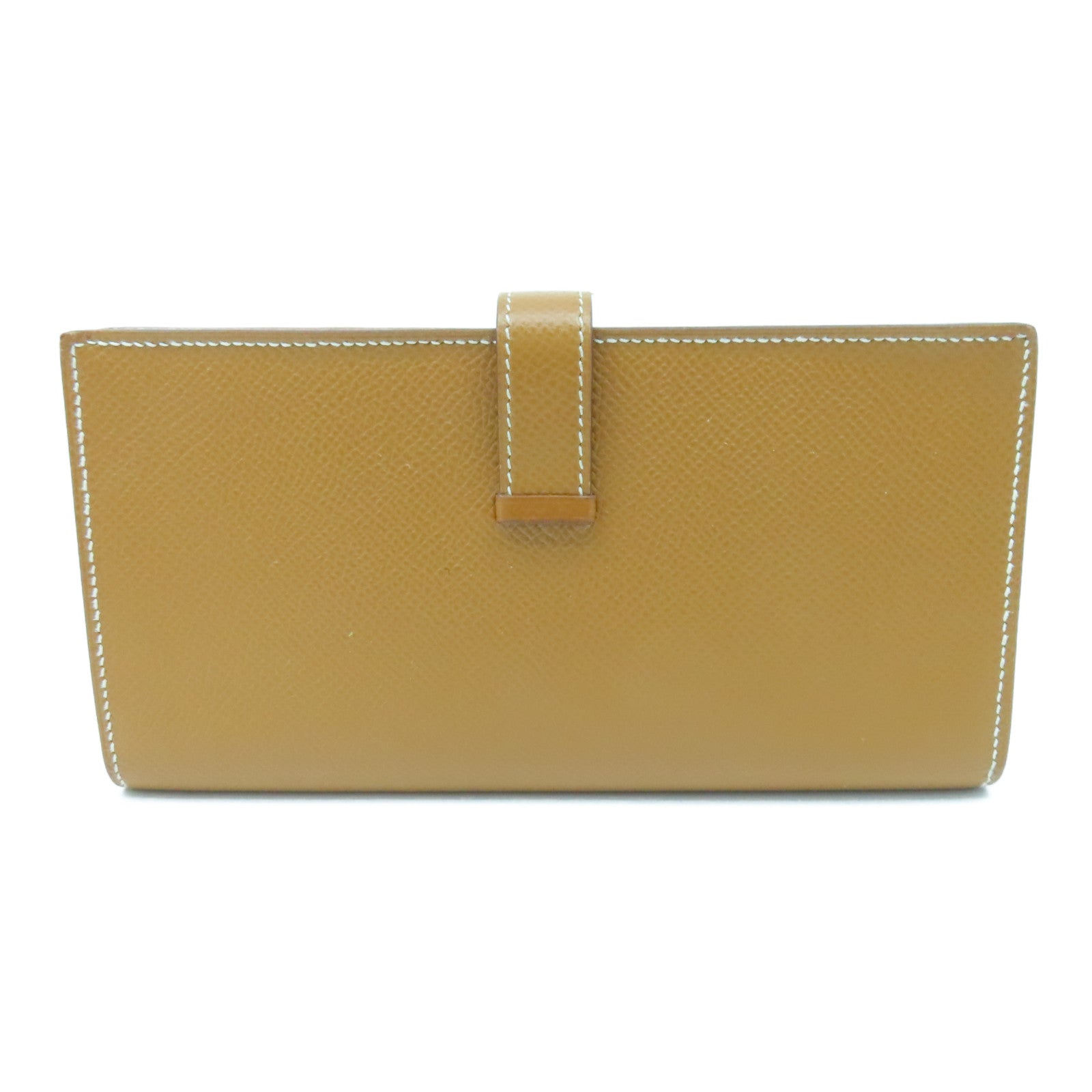 HERMES Veau Epsom Leather Bearn Long Wallet Gold Buckle Long Wallet Brown