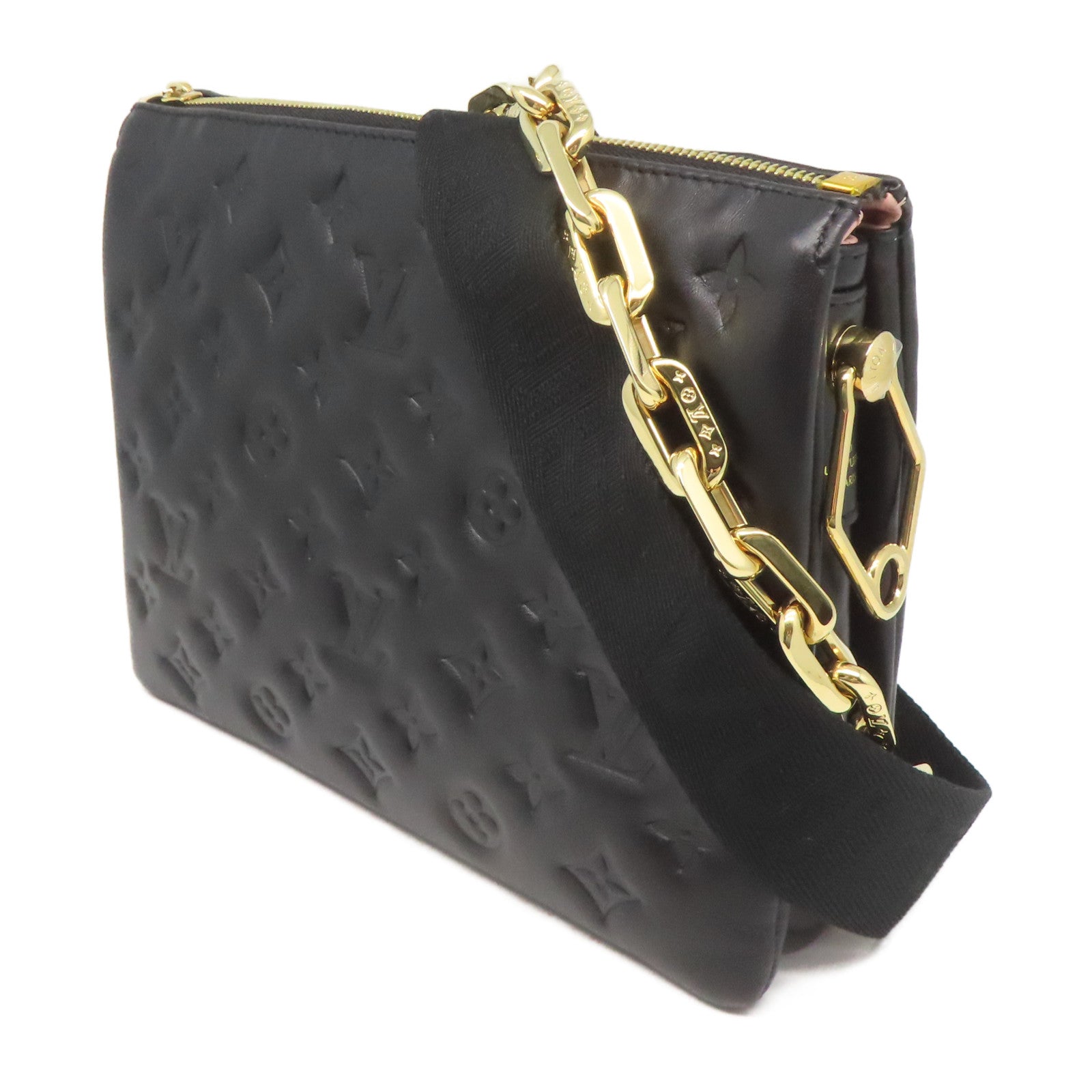LOUIS VUITTON Monogram Empreinte Coussin PM金扣肩背袋黑色