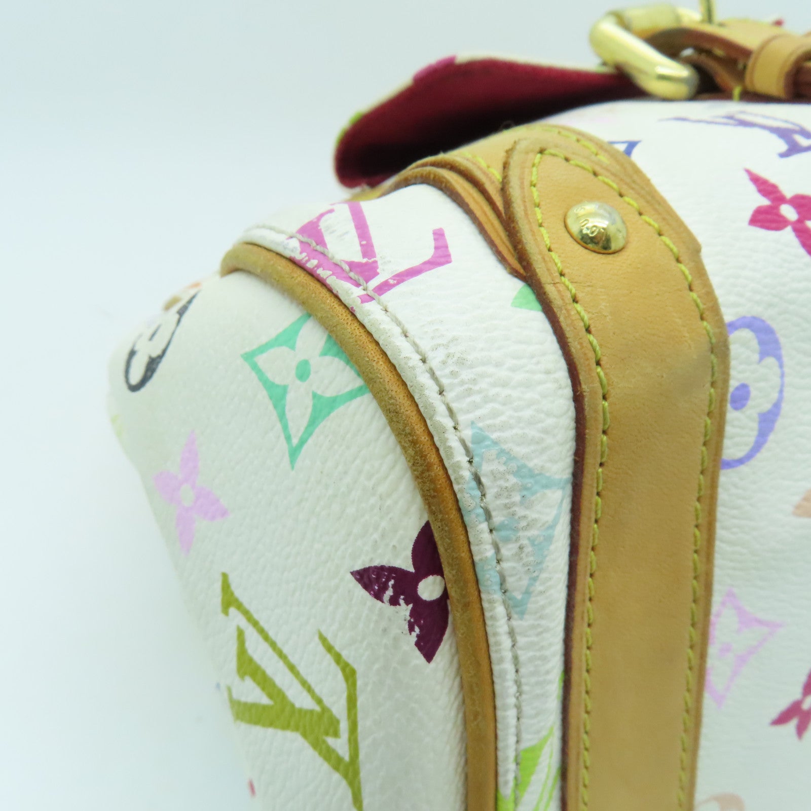 LOUIS VUITTON Monogram Multicolore Priscilla Gold Buckle Bag White/Color