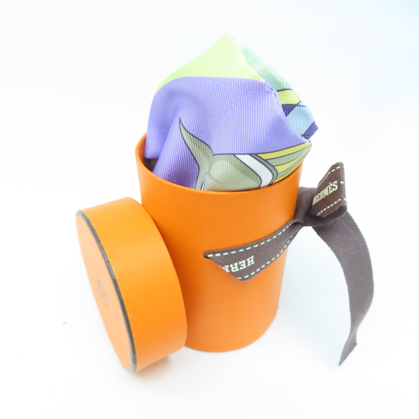HERMES 【激減優惠】絲質Twilly絲巾紫色
