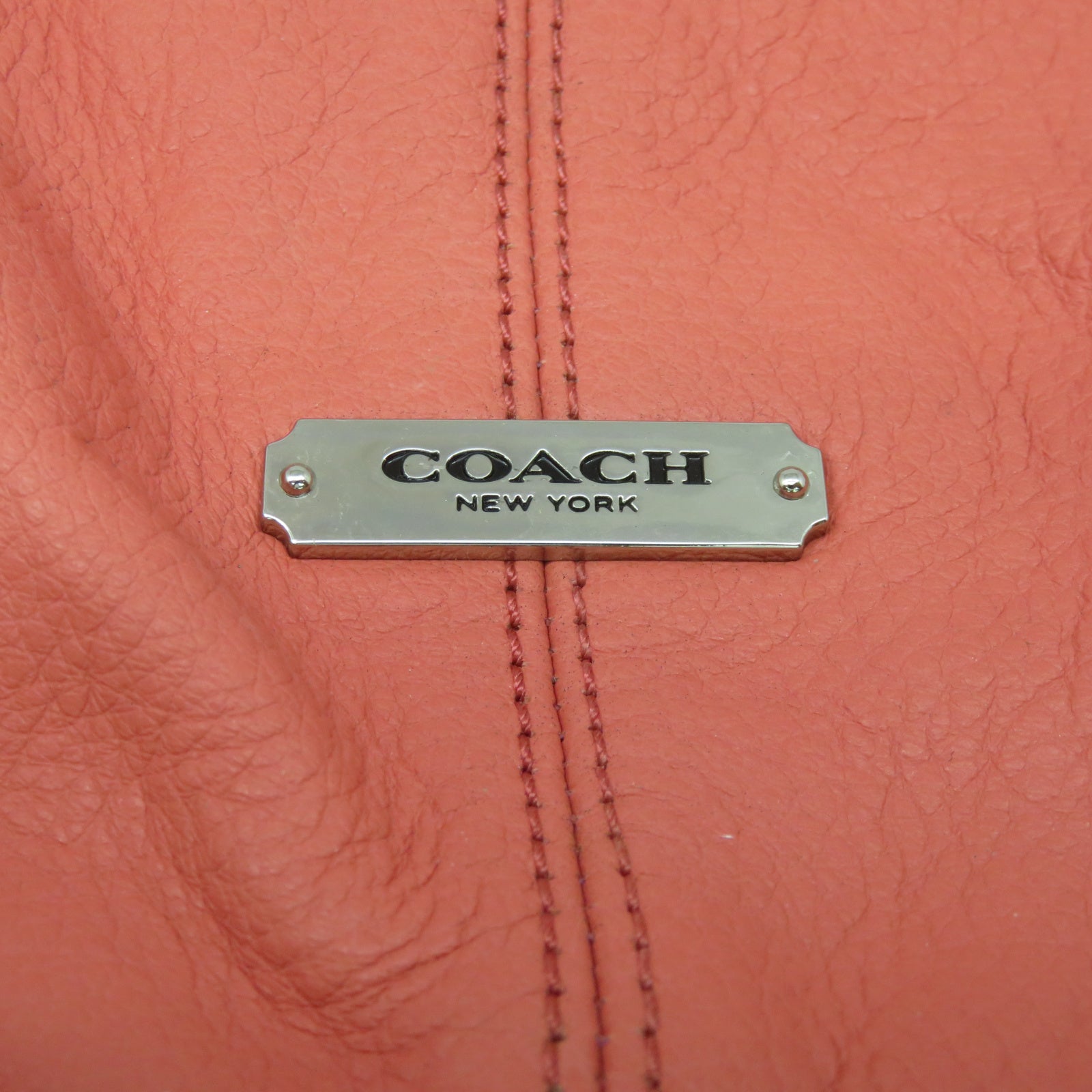 COACH 【激減優惠】牛皮皮革Shoulder Bag銀扣肩背袋粉紅色