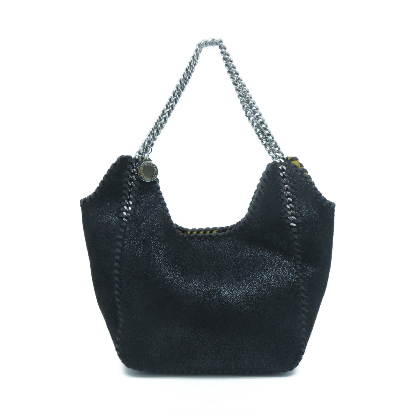 Stella McCartney 聚酯纖維Stella Mccartney銀扣鏈帶手挽袋黑色