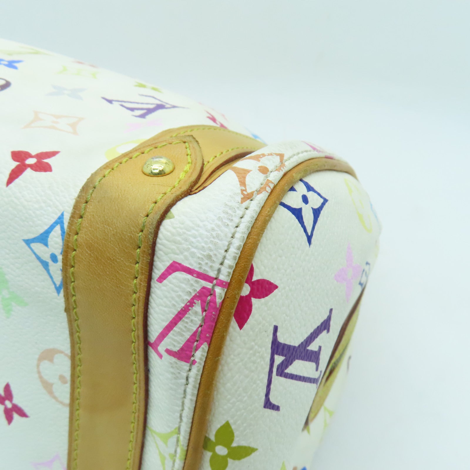LOUIS VUITTON Monogram Multicolore Priscilla Gold Buckle Bag White/Color