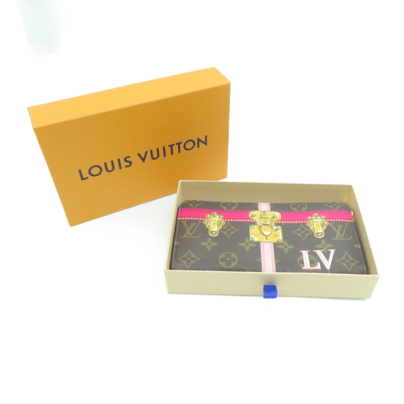 LOUIS VUITTON Monogram Zipper Long Wallet金扣長錢包棕色