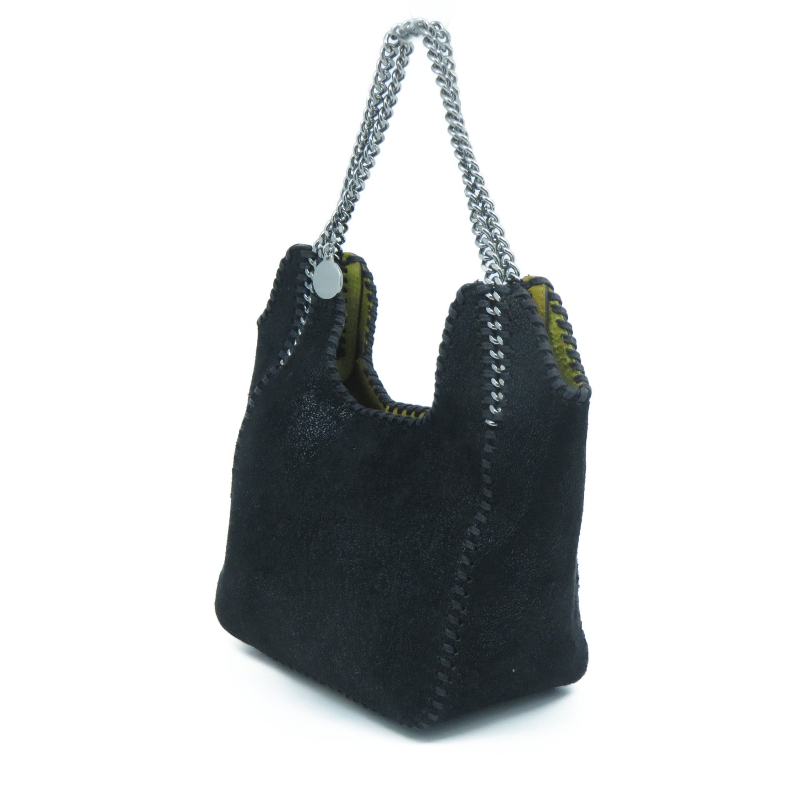 Stella McCartney 聚酯纖維Stella Mccartney銀扣鏈帶手挽袋黑色
