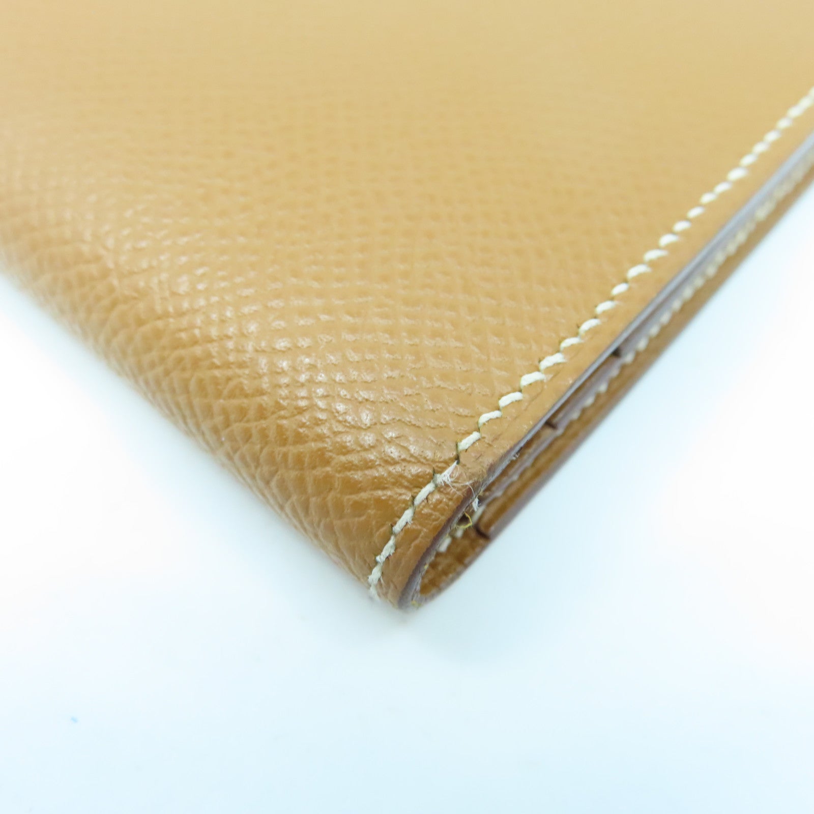 HERMES Veau Epsom Leather Bearn Long Wallet Gold Buckle Long Wallet Brown