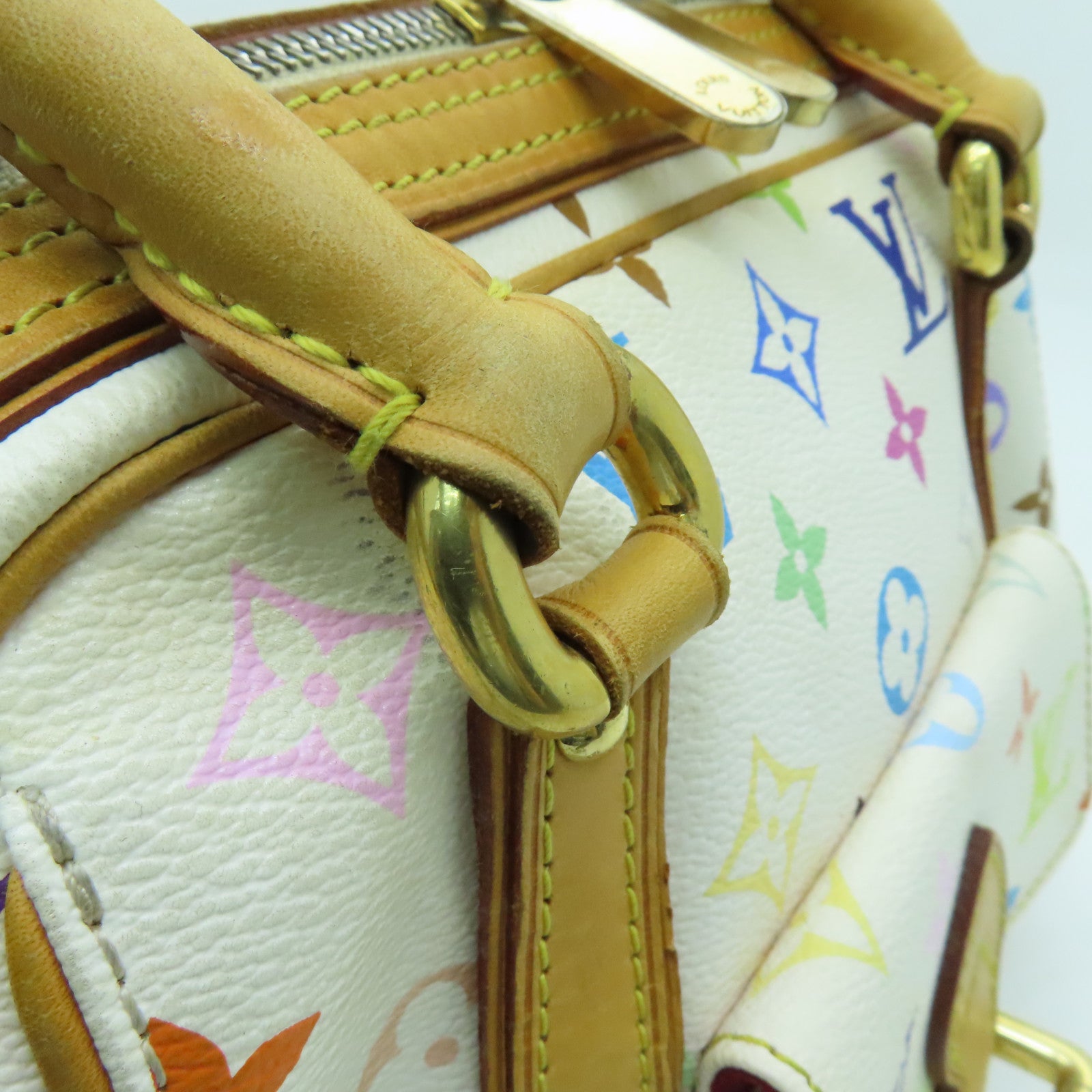 LOUIS VUITTON Monogram Multicolore Priscilla Gold Buckle Bag White/Color