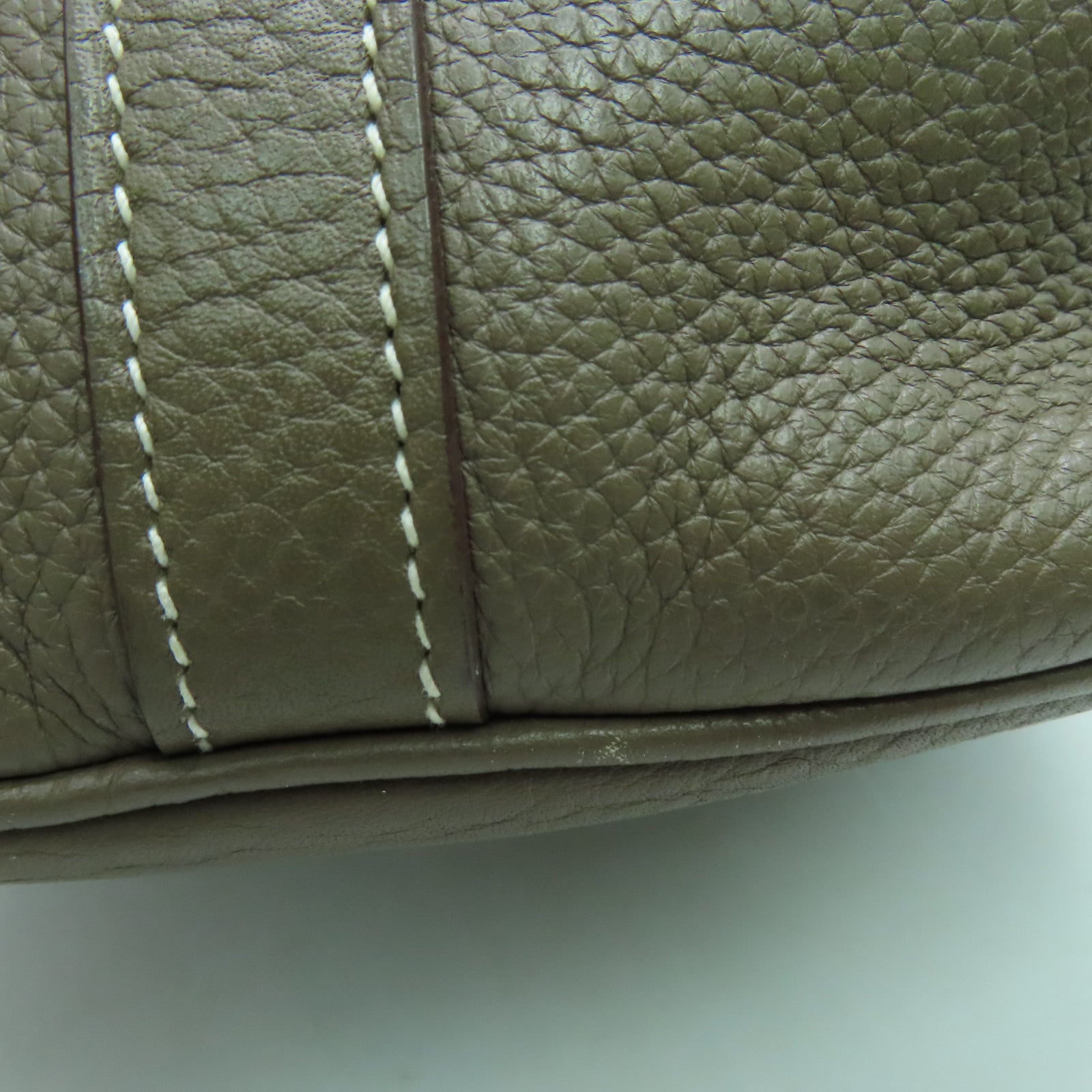 HERMES Clemence皮革Picotin GM手挽袋银扣灰色