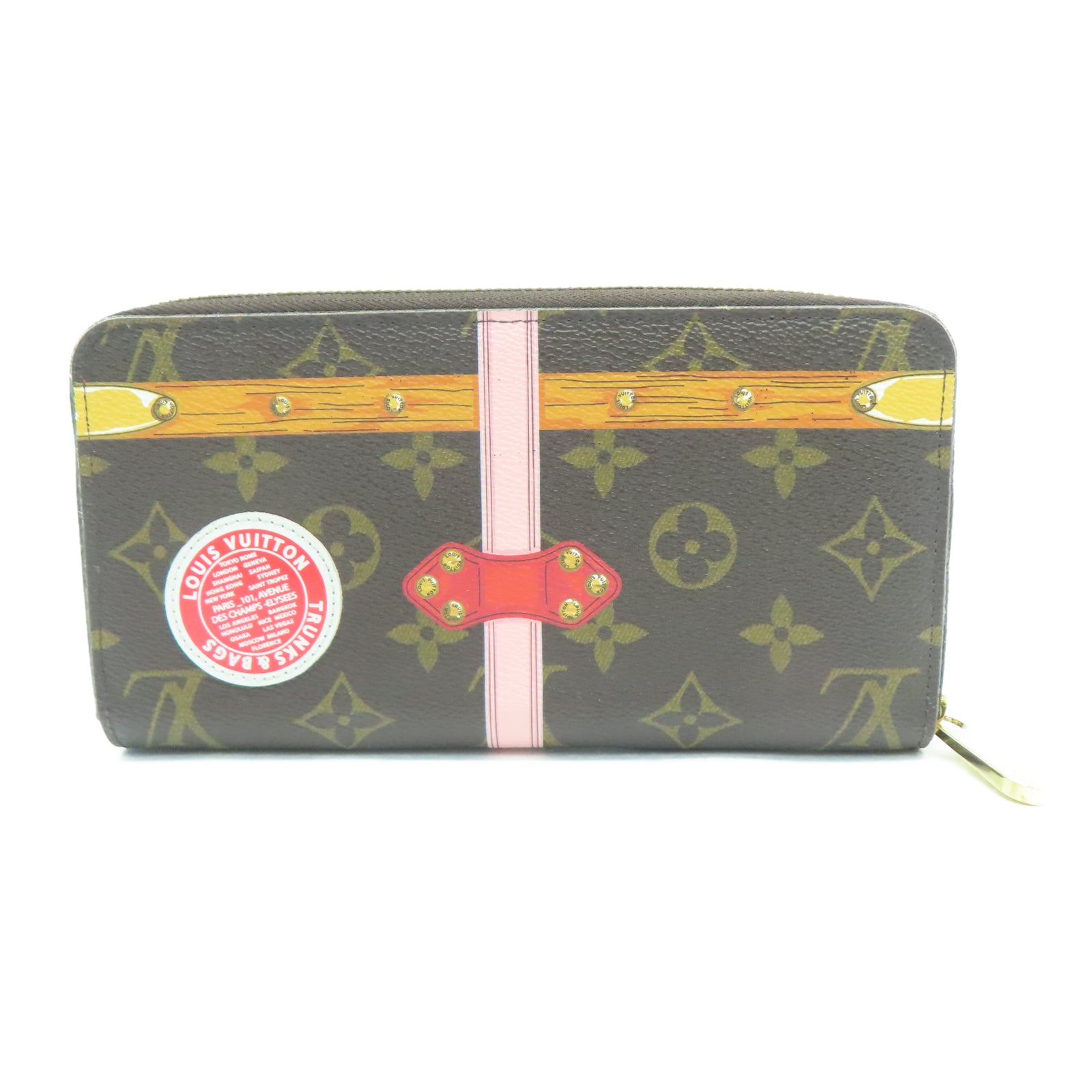 LOUIS VUITTON Monogram Zipper Long Wallet金扣長錢包棕色