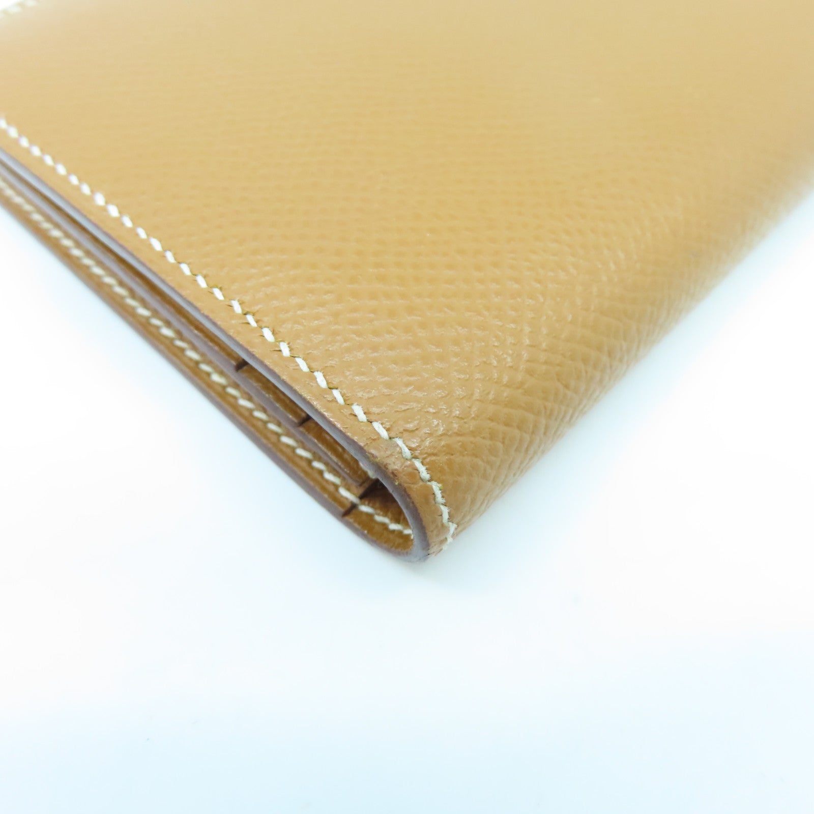 HERMES Veau Epsom Leather Bearn Long Wallet Gold Buckle Long Wallet Brown