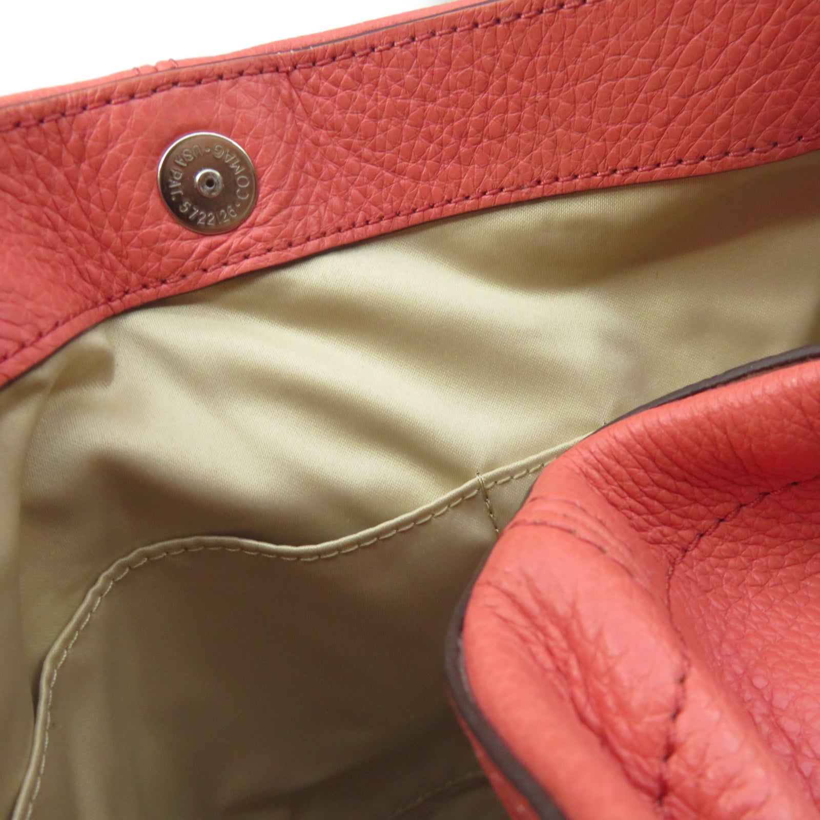 COACH 【激減優惠】牛皮皮革Shoulder Bag銀扣肩背袋粉紅色
