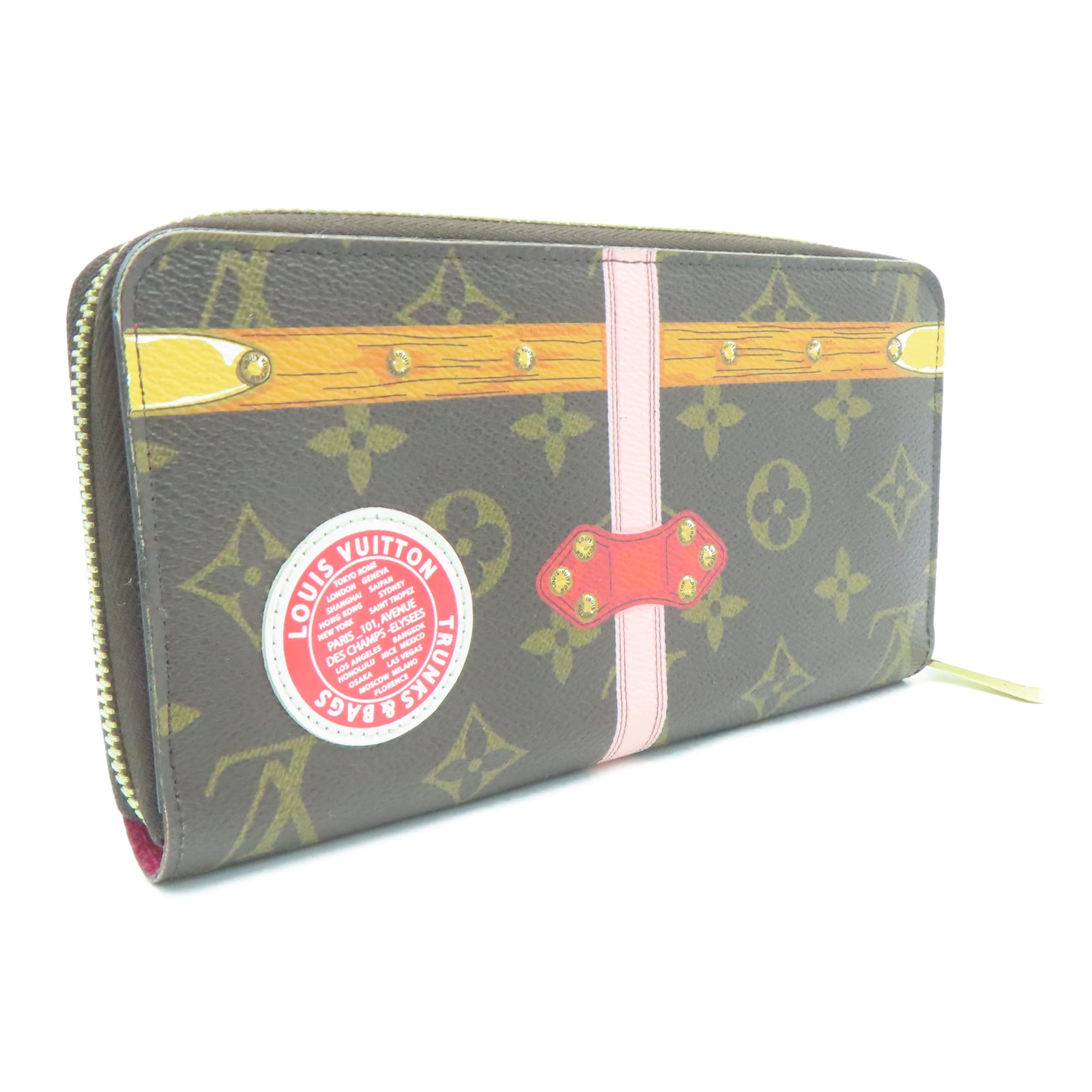 LOUIS VUITTON Monogram Zipper Long Wallet金扣長錢包棕色
