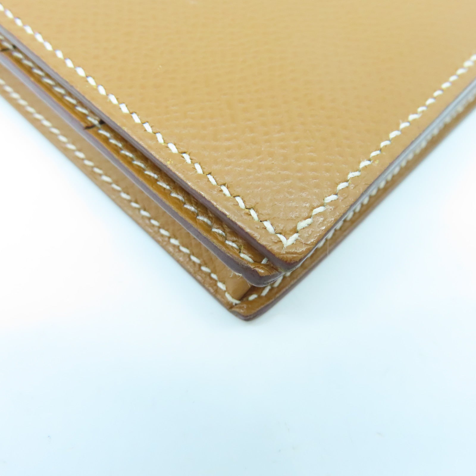 HERMES Veau Epsom Leather Bearn Long Wallet Gold Buckle Long Wallet Brown