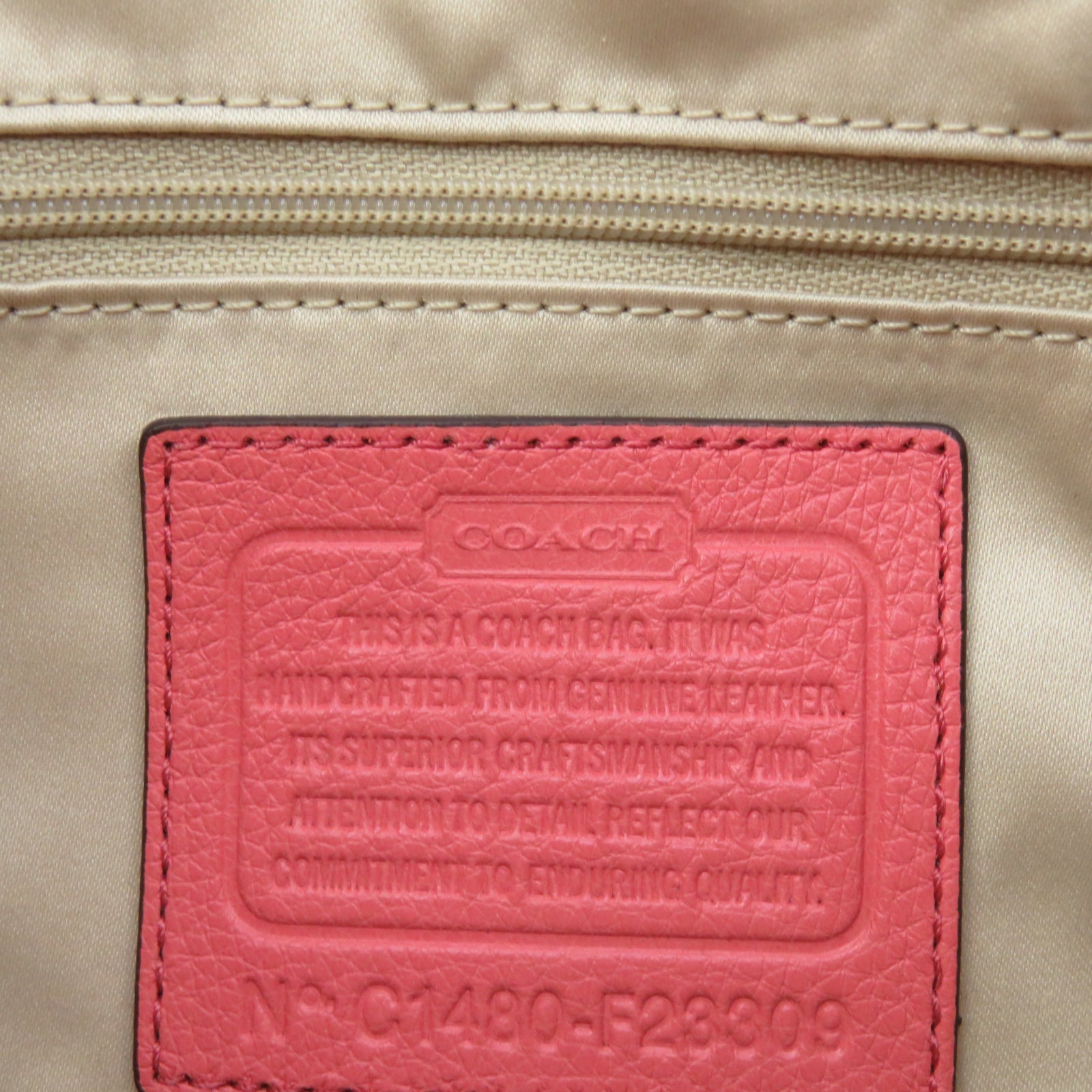 COACH 【激減優惠】牛皮皮革Shoulder Bag銀扣肩背袋粉紅色