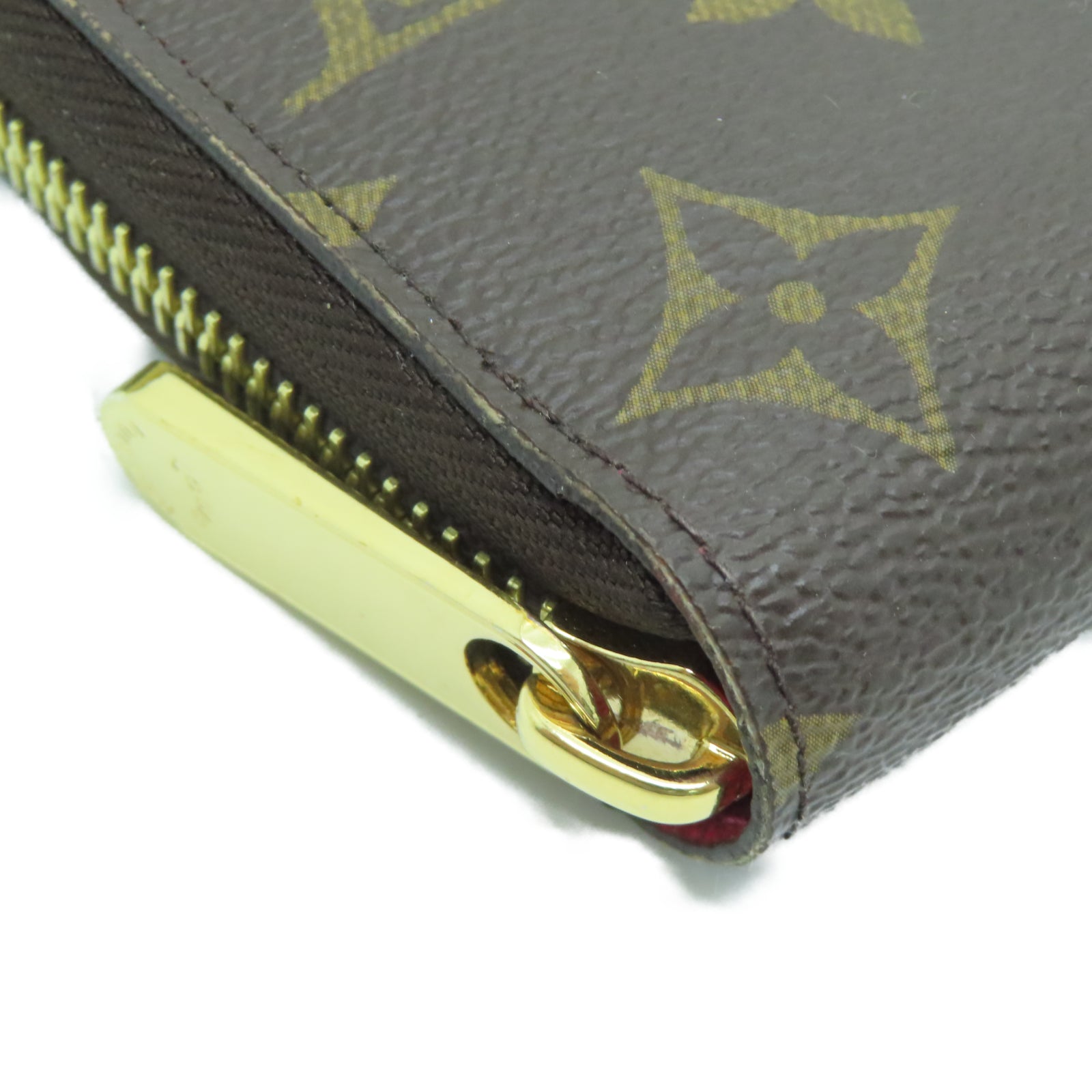 LOUIS VUITTON Monogram Zipper Long Wallet金扣長錢包棕色