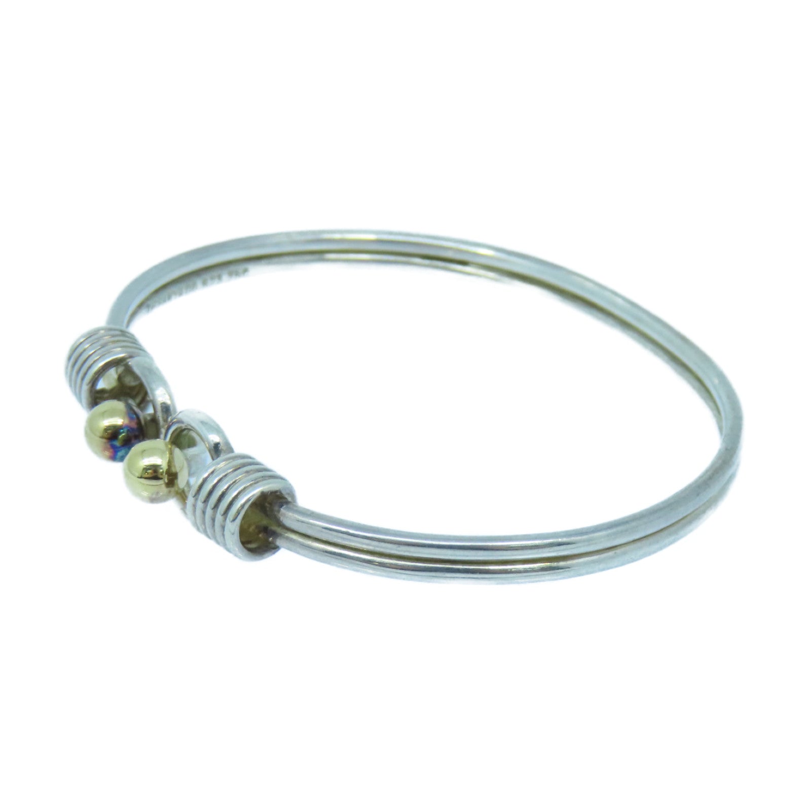 TIFFANY＆CO 925純銀/18K黃金Bangle手鐲銀色/金色