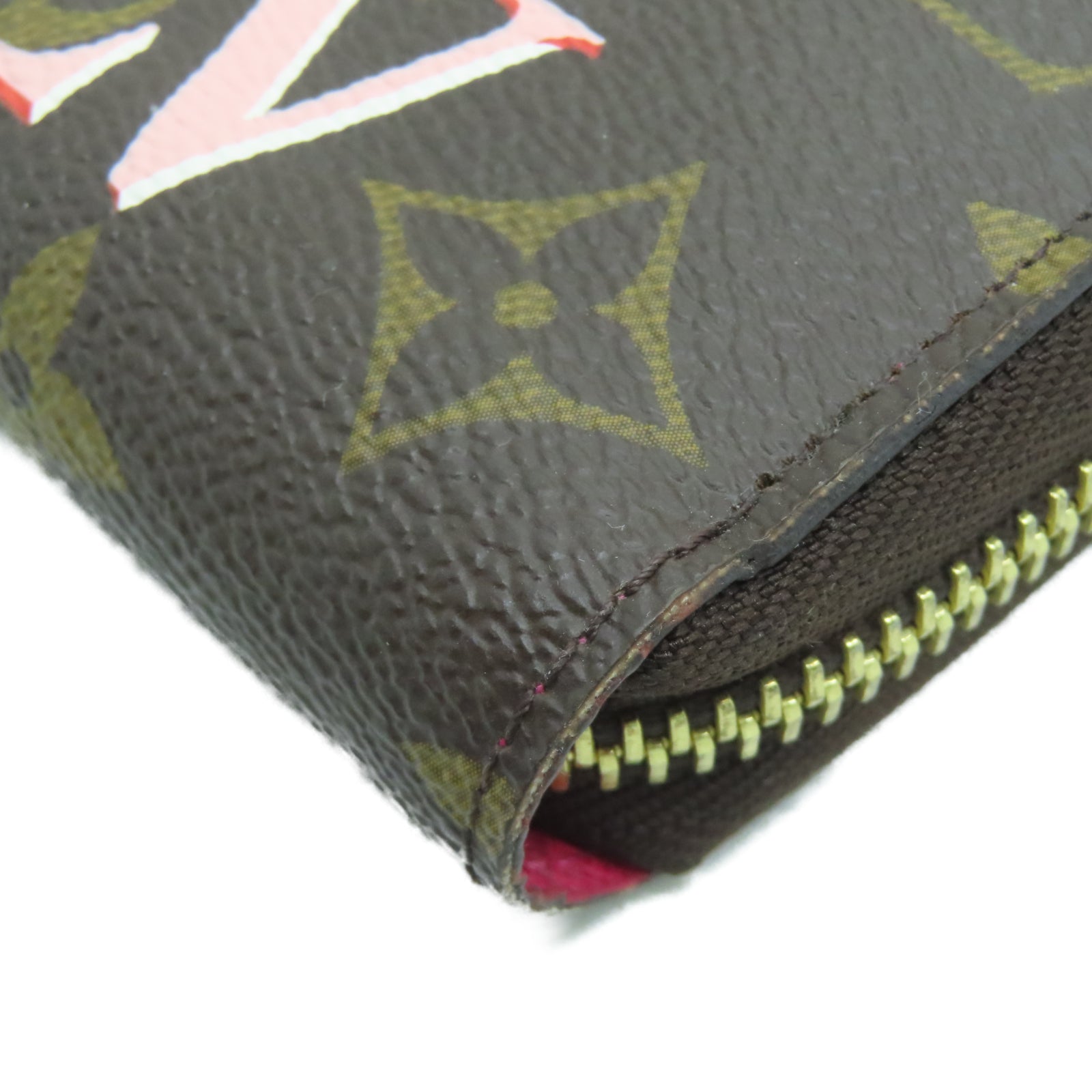 LOUIS VUITTON Monogram Zipper Long Wallet金扣長錢包棕色