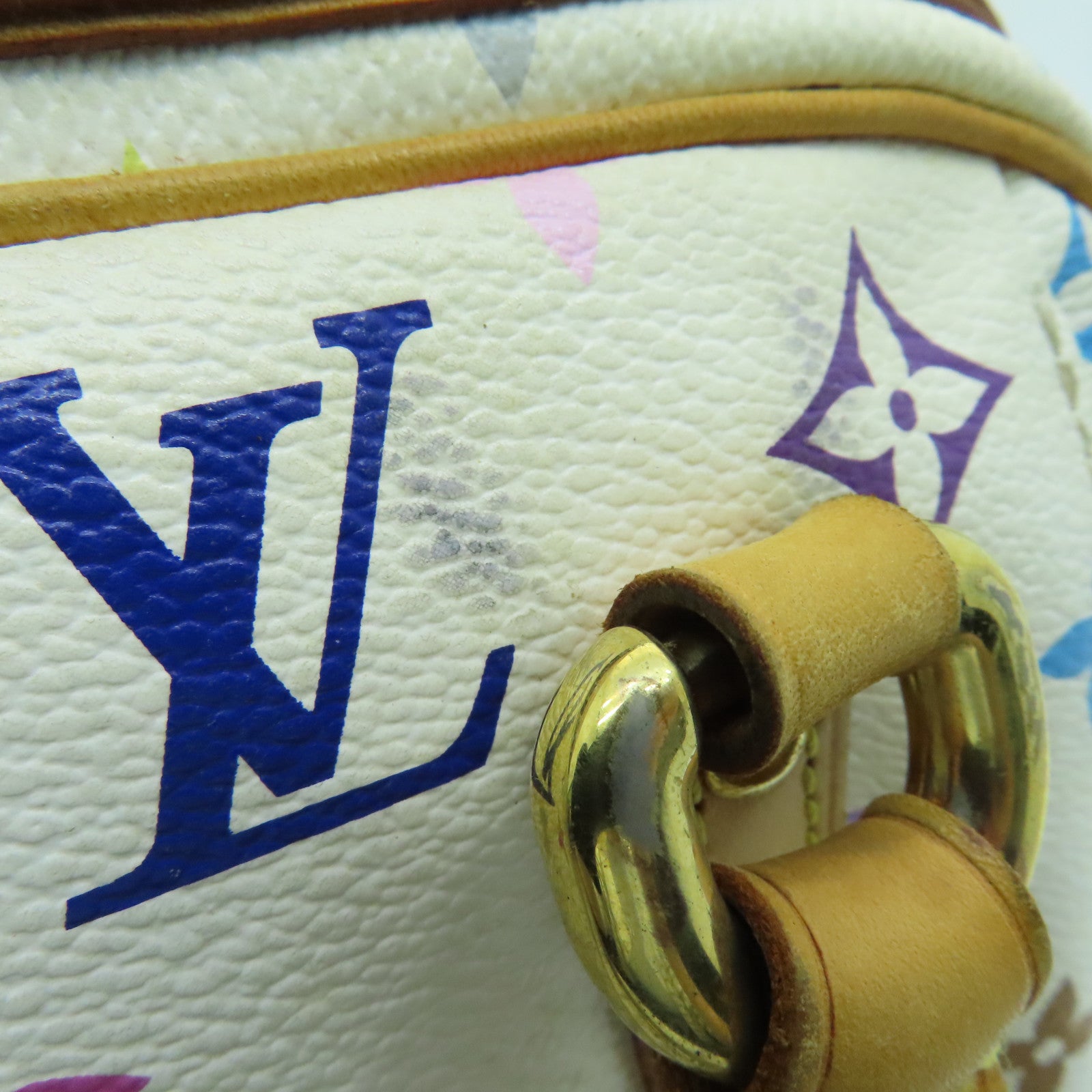 LOUIS VUITTON Monogram Multicolore Priscilla Gold Buckle Bag White/Color