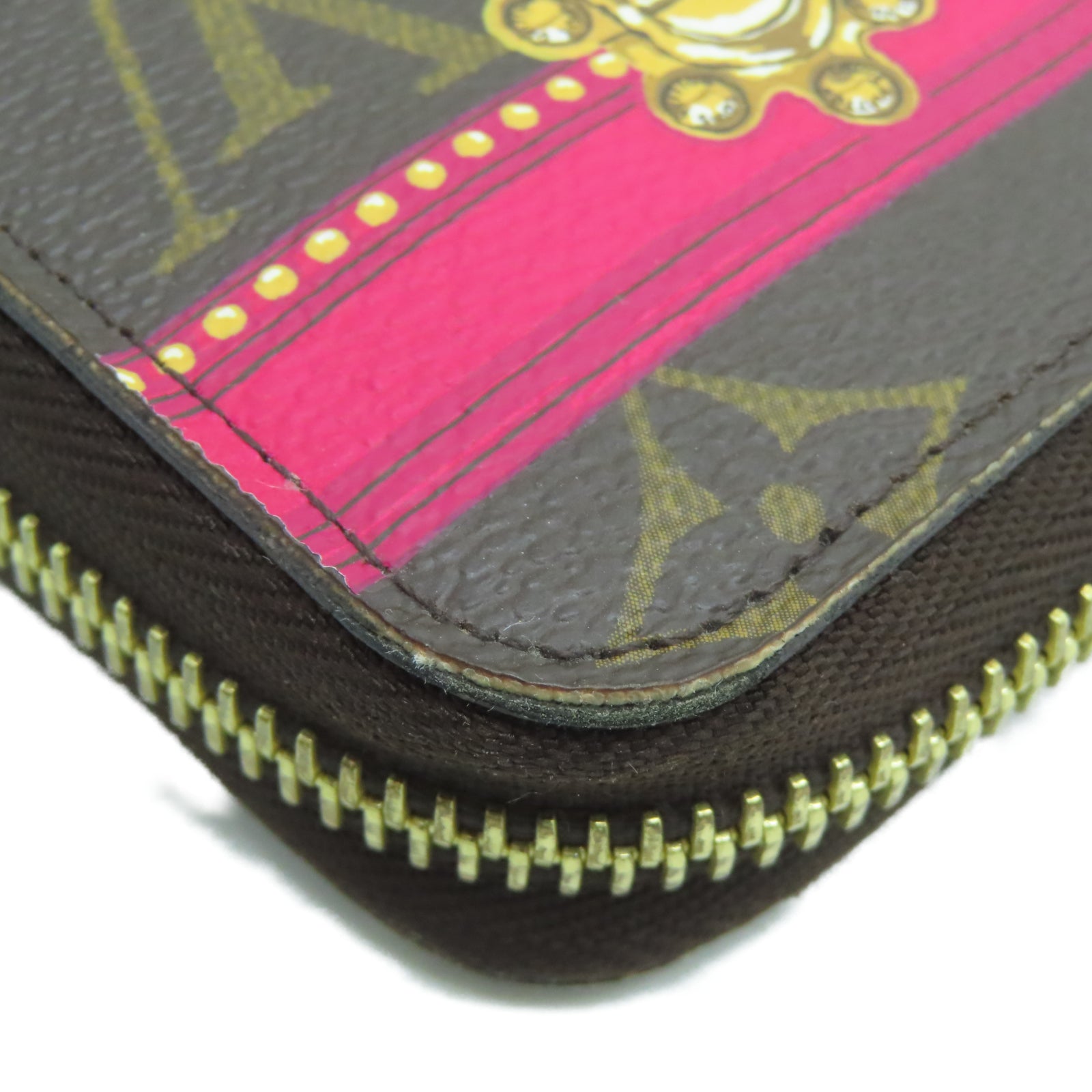 LOUIS VUITTON Monogram Zipper Long Wallet金扣長錢包棕色