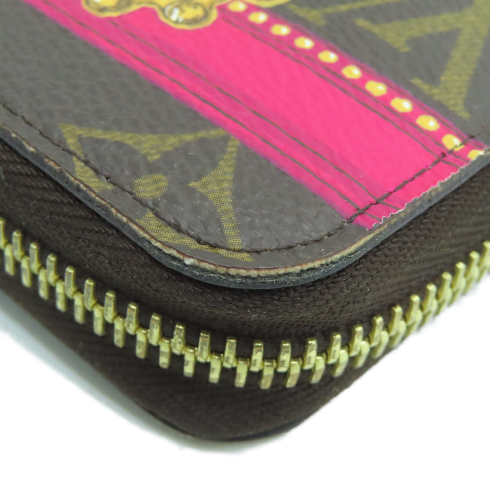 LOUIS VUITTON Monogram Zipper Long Wallet金扣長錢包棕色