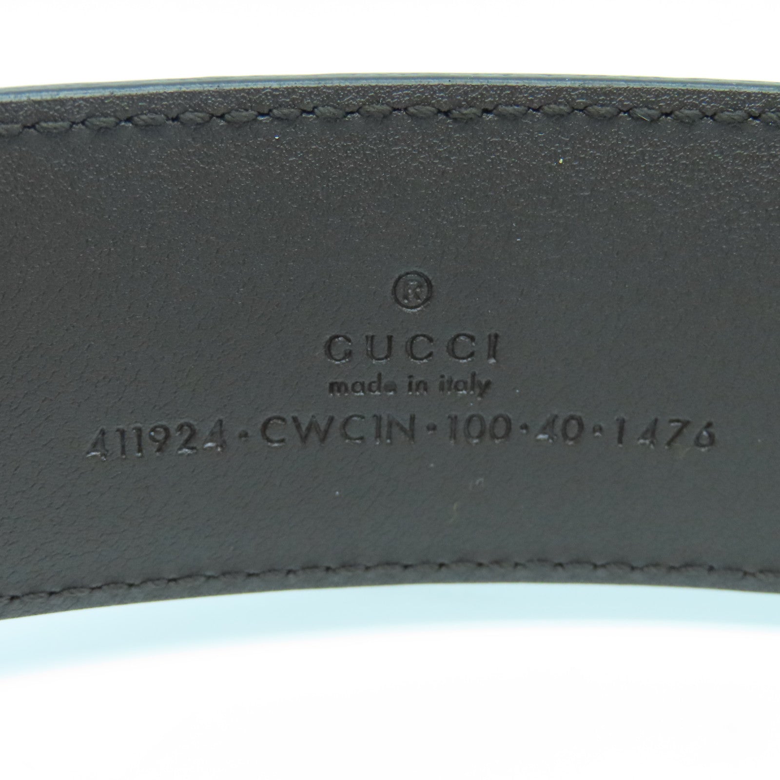 GUCCI Cowhide Leather Belt Silver Buckle Belt Brown