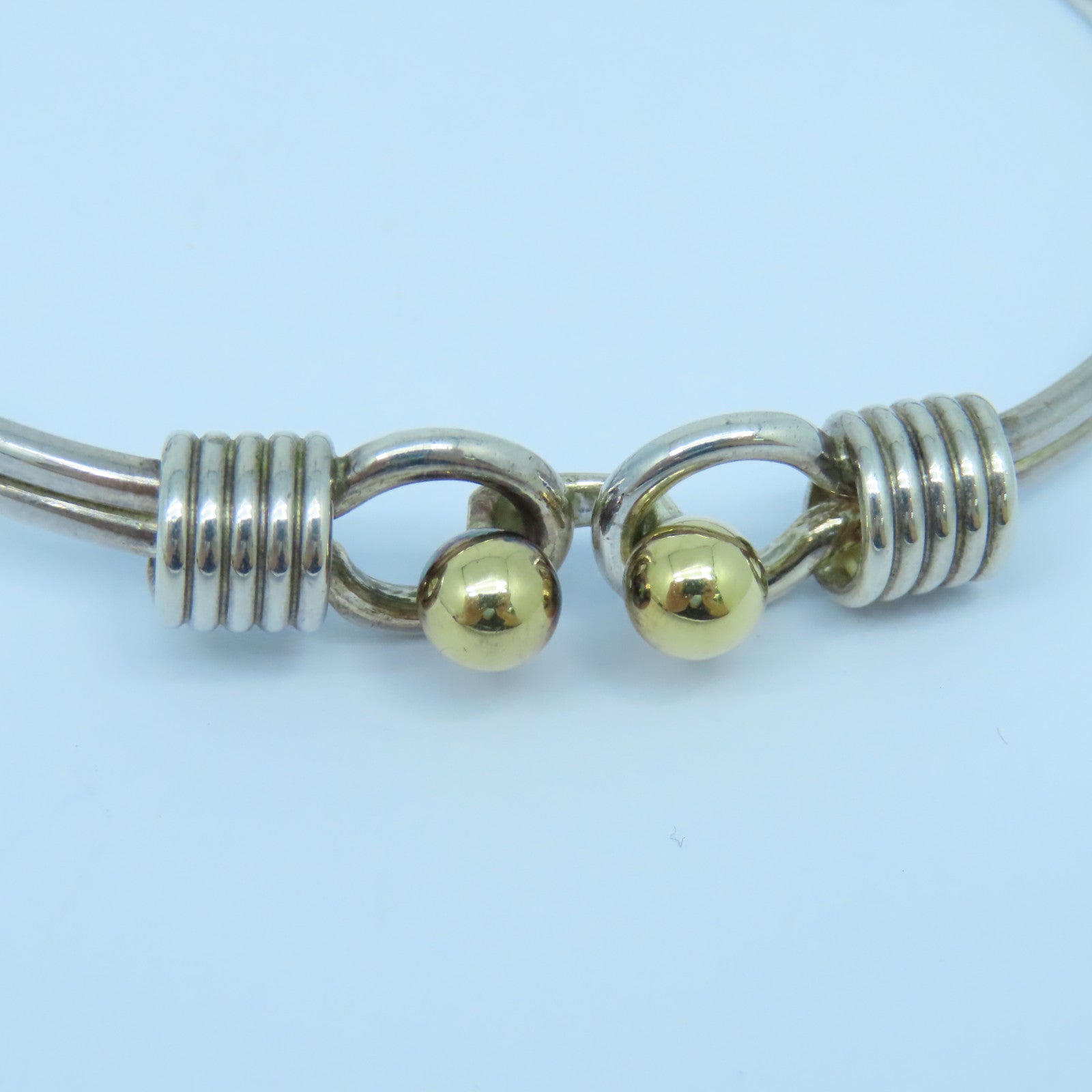 TIFFANY＆CO 925純銀/18K黃金Bangle手鐲銀色/金色