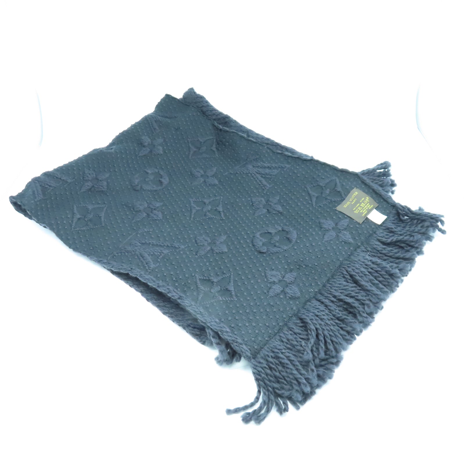 LOUIS VUITTON 羊毛/絲綢Scarf圍巾黑色