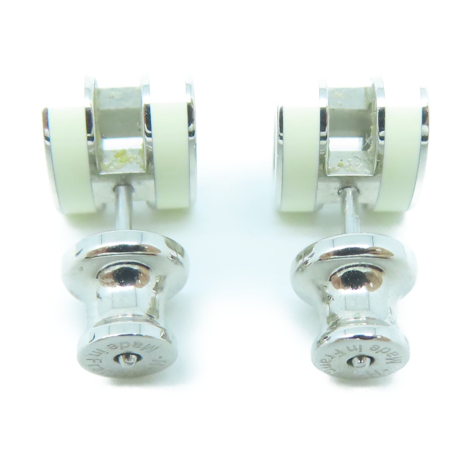 HERMES 金屬Pop H Earrings耳環白色