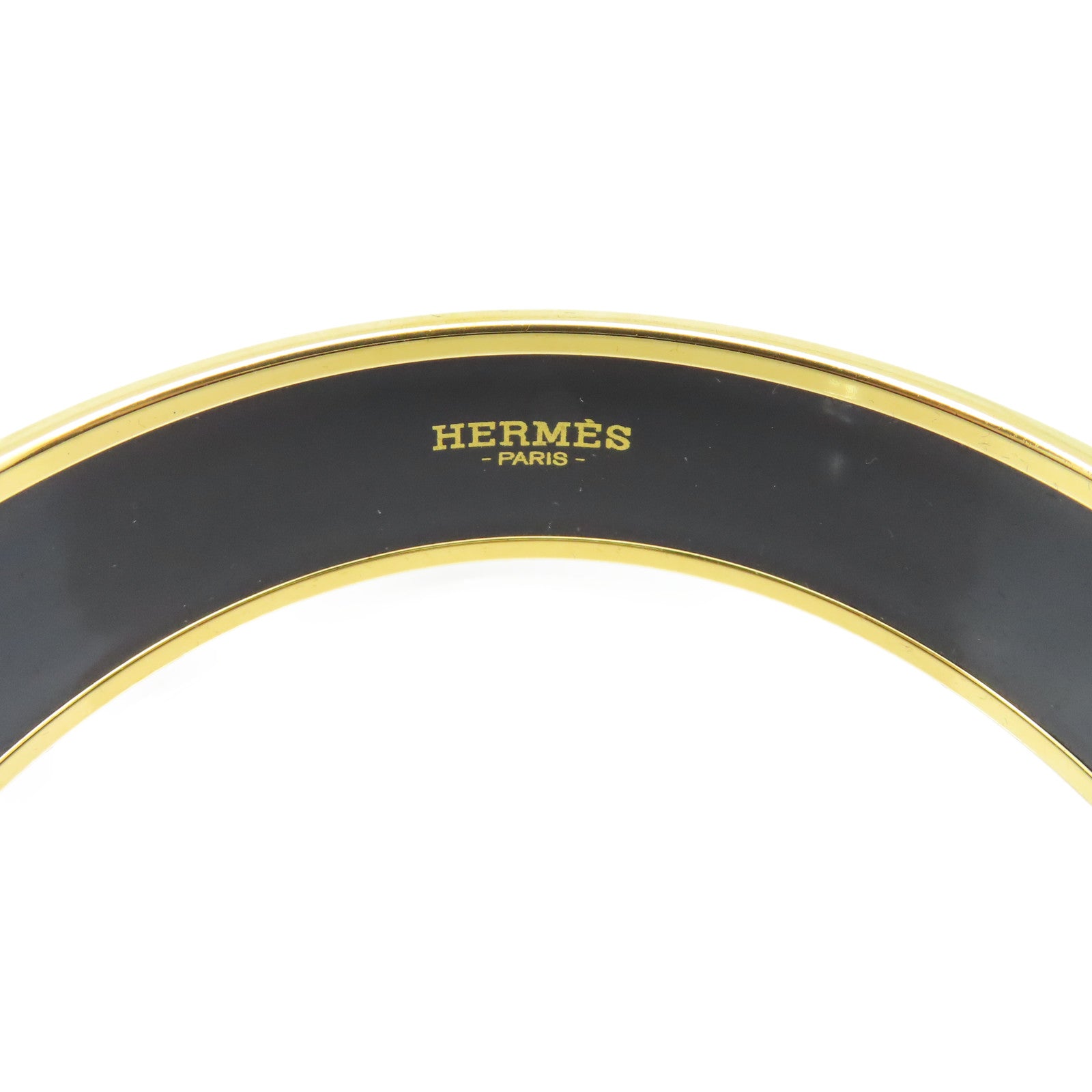 HERMES 【激減優惠】金屬Emaille Bangle手鐲粉紅色/金色