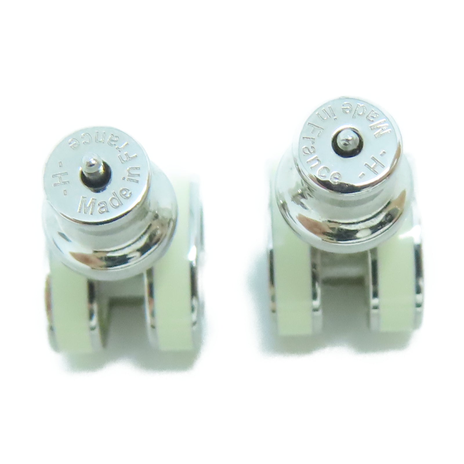 HERMES 金屬Pop H Earrings耳環白色