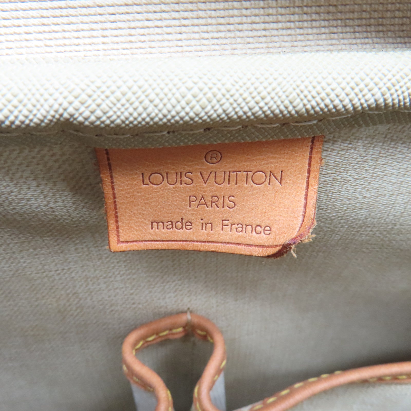 LOUIS VUITTON Monogram Deauville gold buckle handle bag brown