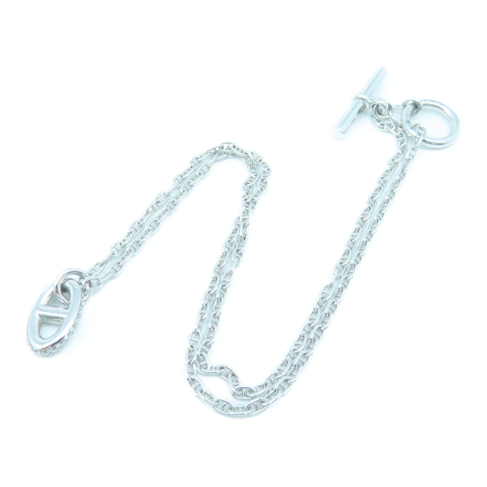 HERMES 18K白金Farandole Small Pendant 0.45ct钻石项链