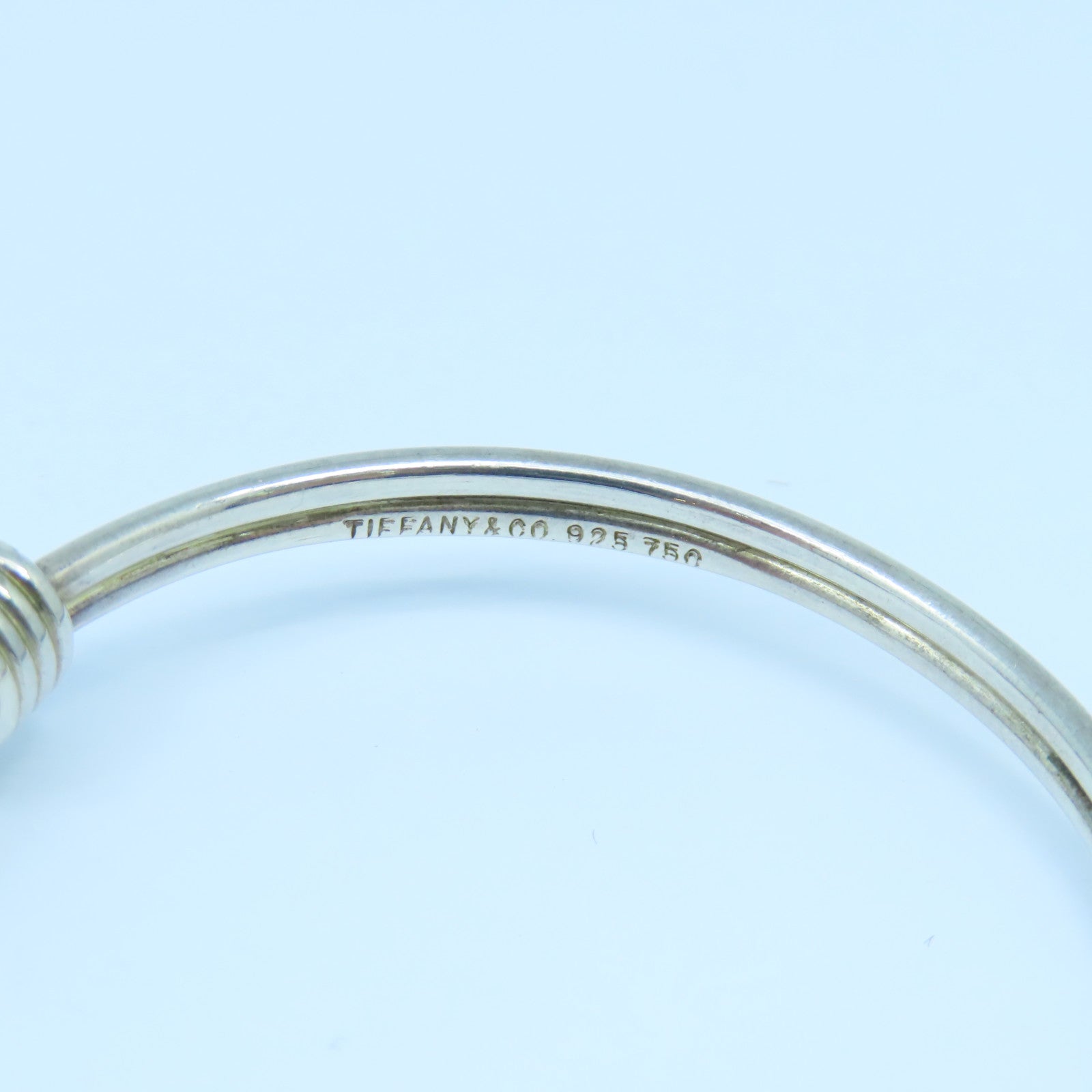 TIFFANY＆CO 925純銀/18K黃金Bangle手鐲銀色/金色