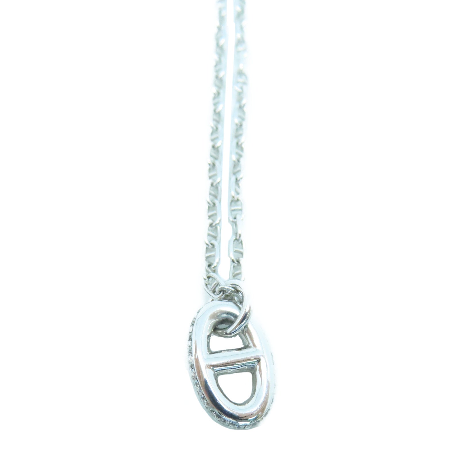 HERMES 18K白金Farandole Small Pendant 0.45ct钻石项链