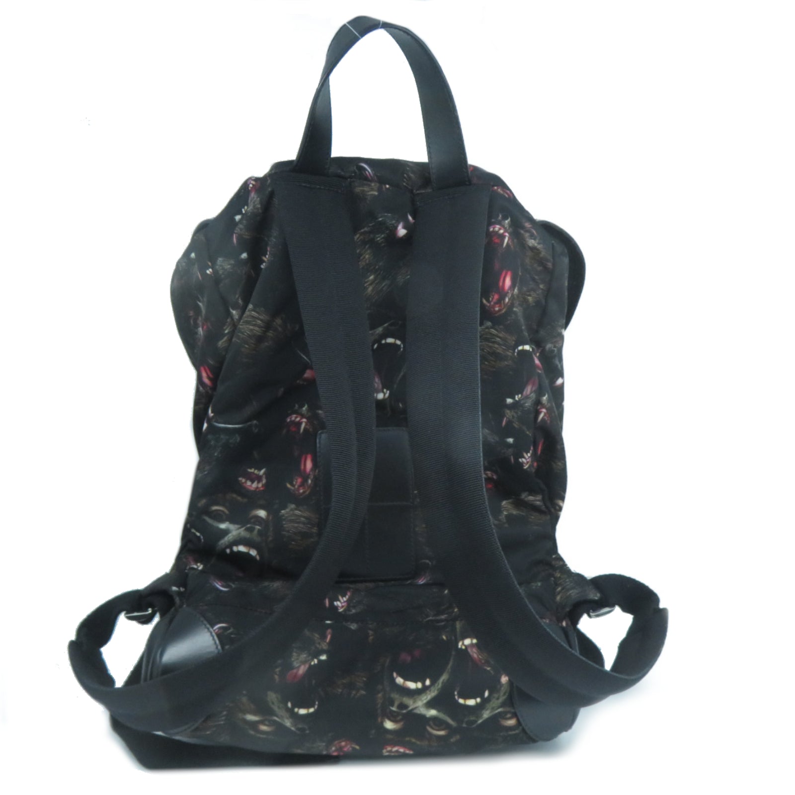 GIVENCHY 尼龍Backpack銀扣背包黑色