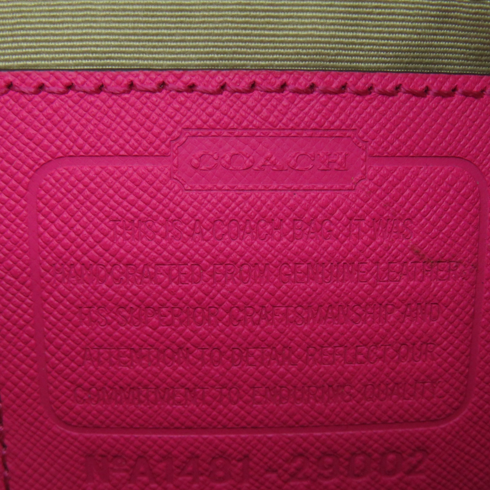 COACH 【激减优惠】涂层皮革Shoulder Bag金扣肩背袋粉红色