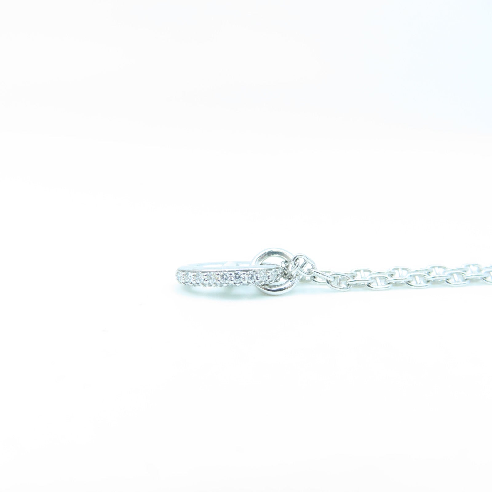 HERMES 18K白金Farandole Small Pendant 0.45ct钻石项链